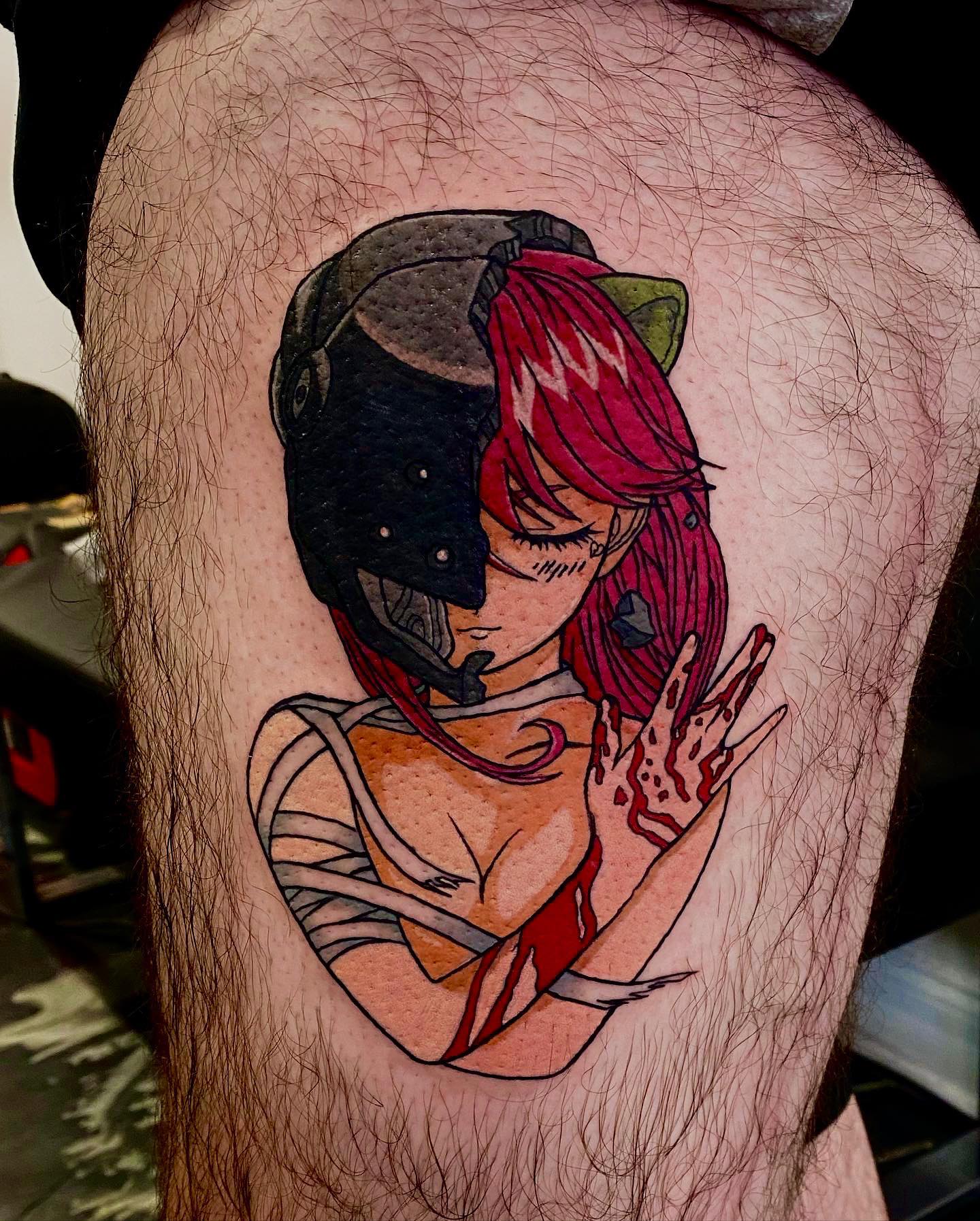 Lucy Elfen Tatuaje de Anime