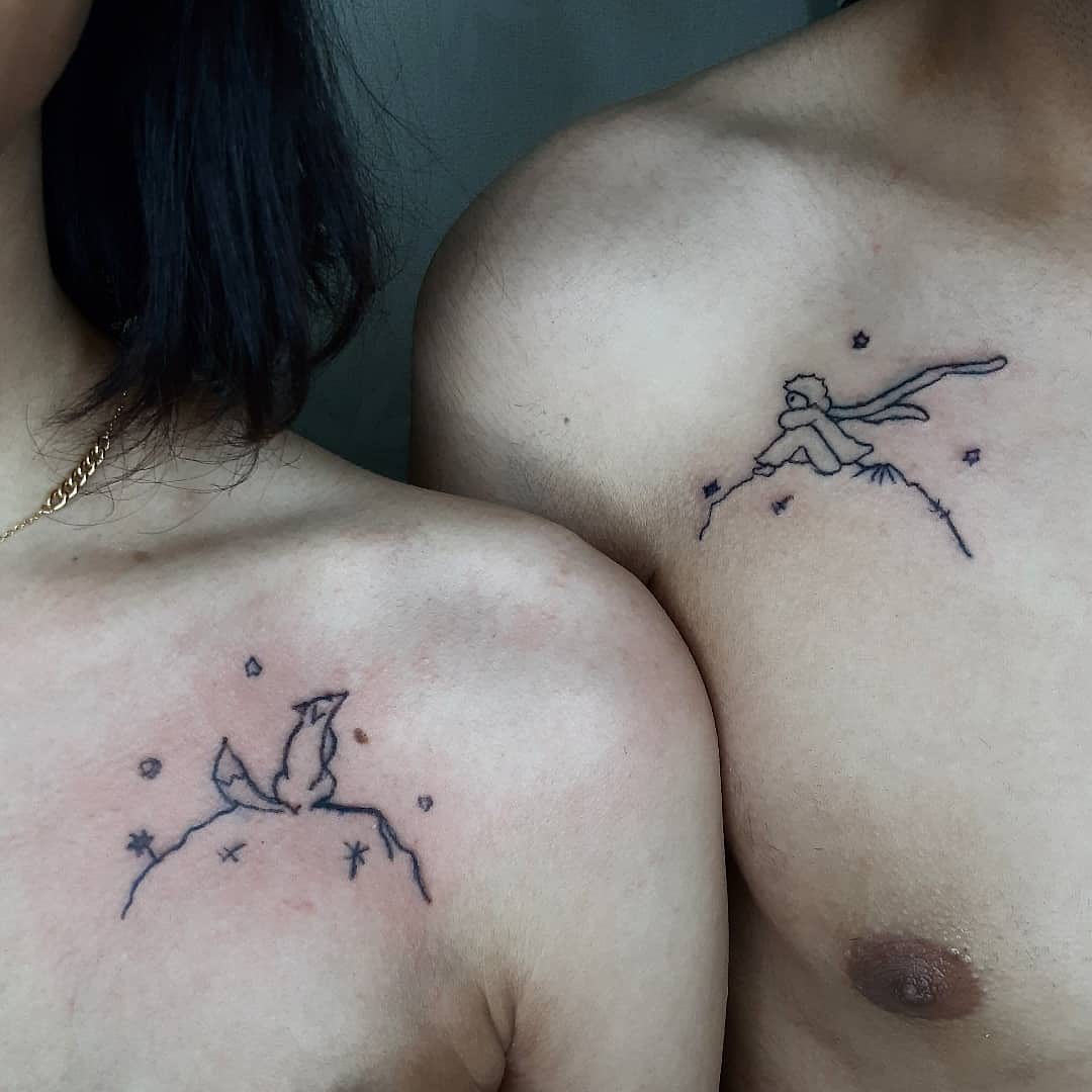 Tatuajes de Pareja de Pecho a juego