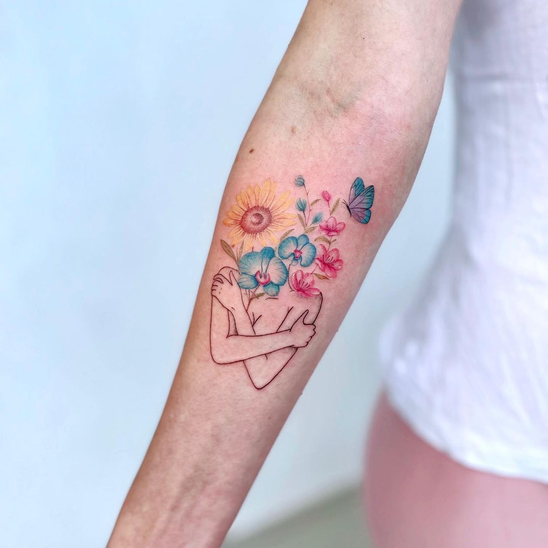 Antebrazo Tatuaje OrquÃdea ArtÃstico Tinta