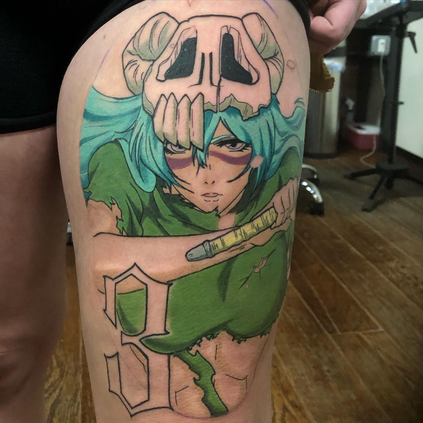 Forma hueca de Ichigo y diseño de tatuaje de Grimmjaw