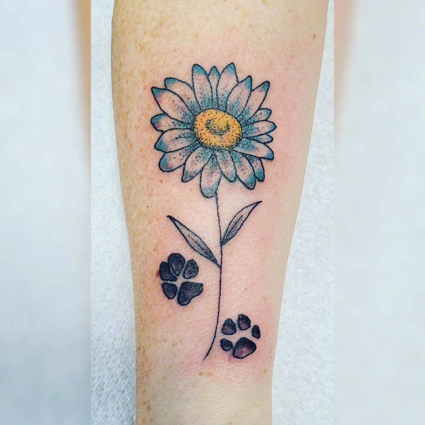 Tatuaje de Margarita Diseño Azul