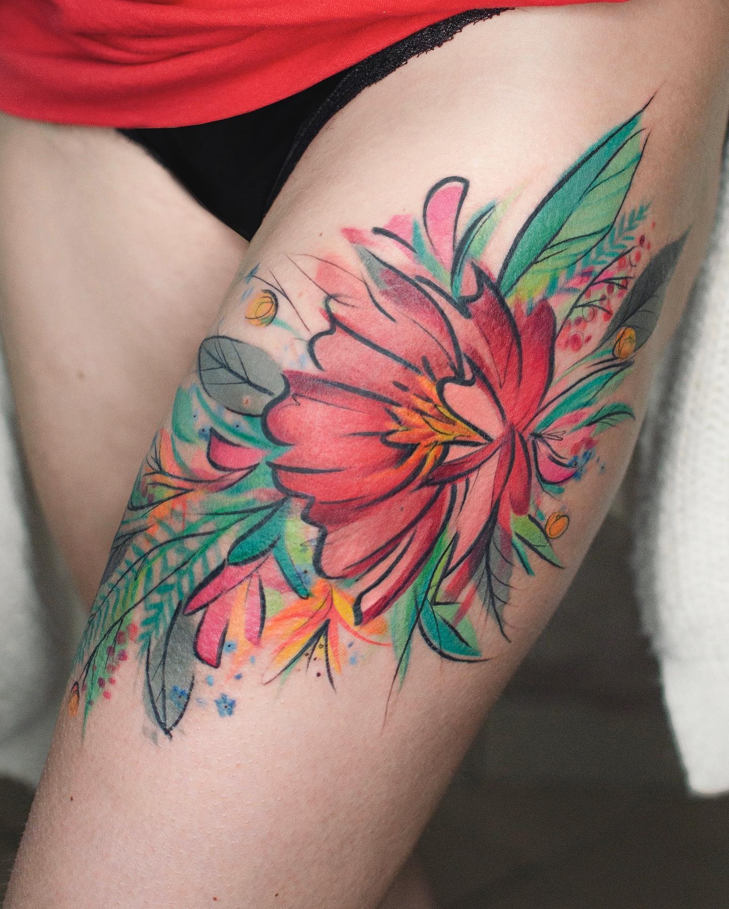 Tatuaje de Margarita Pierna Grande