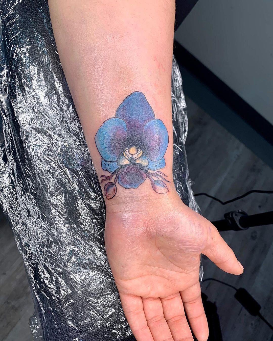Tatuaje de OrquÃdea Azul Brillante