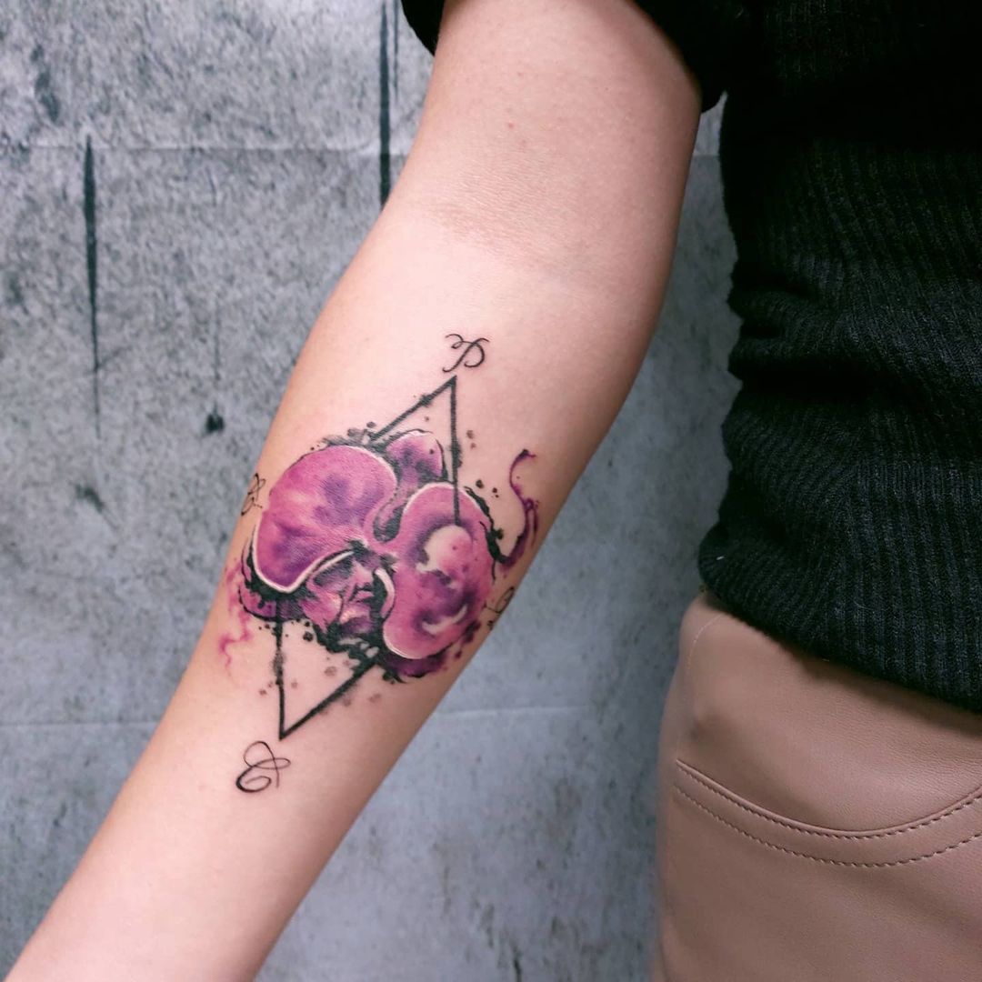 Tatuaje de OrquÃdea de Antebrazo Rosa