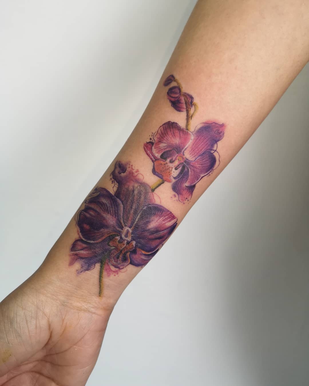 Tatuaje de OrquÃdea Impresión Morada