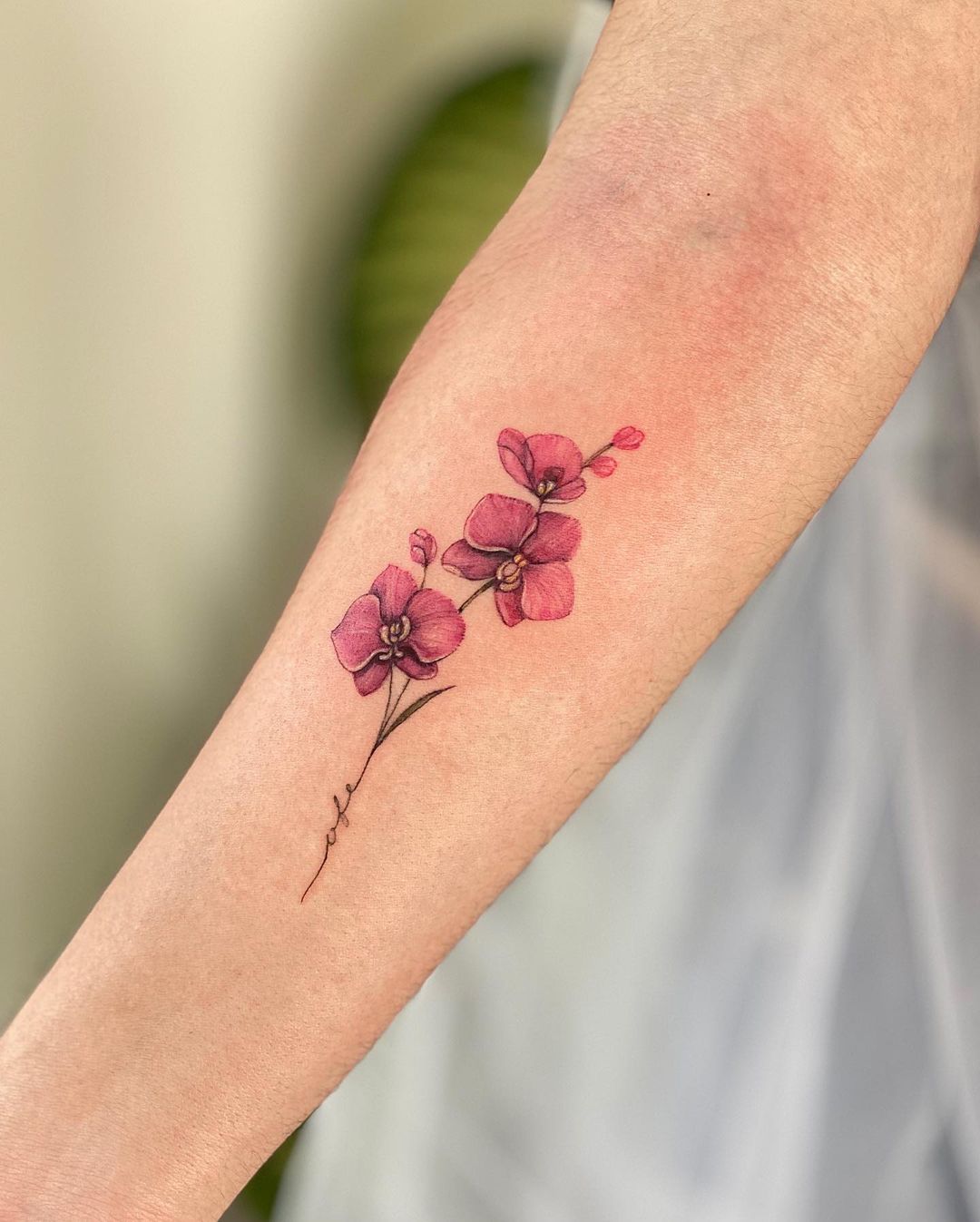 Tatuaje de orquÃdea rosa