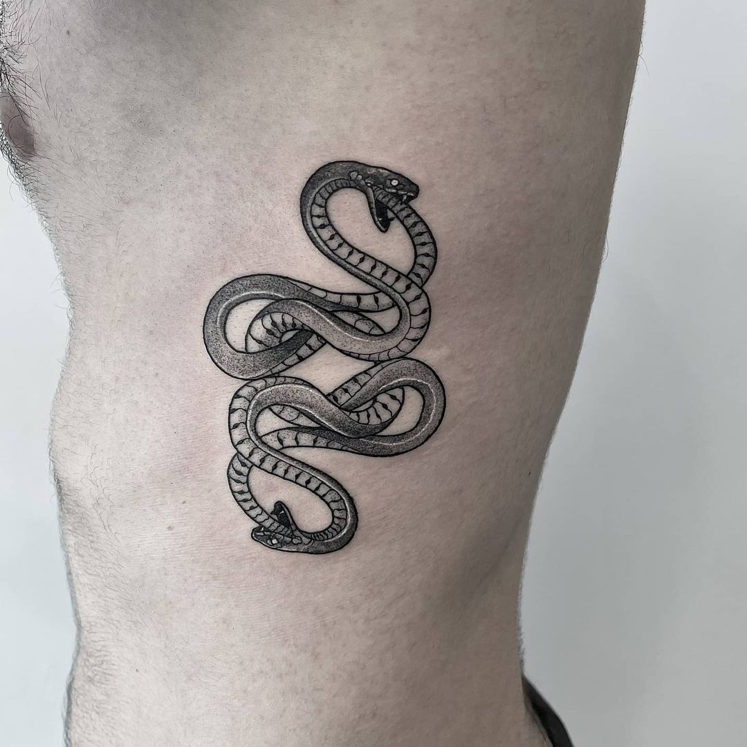 Costado Estómago Tatuaje de Ouroboros