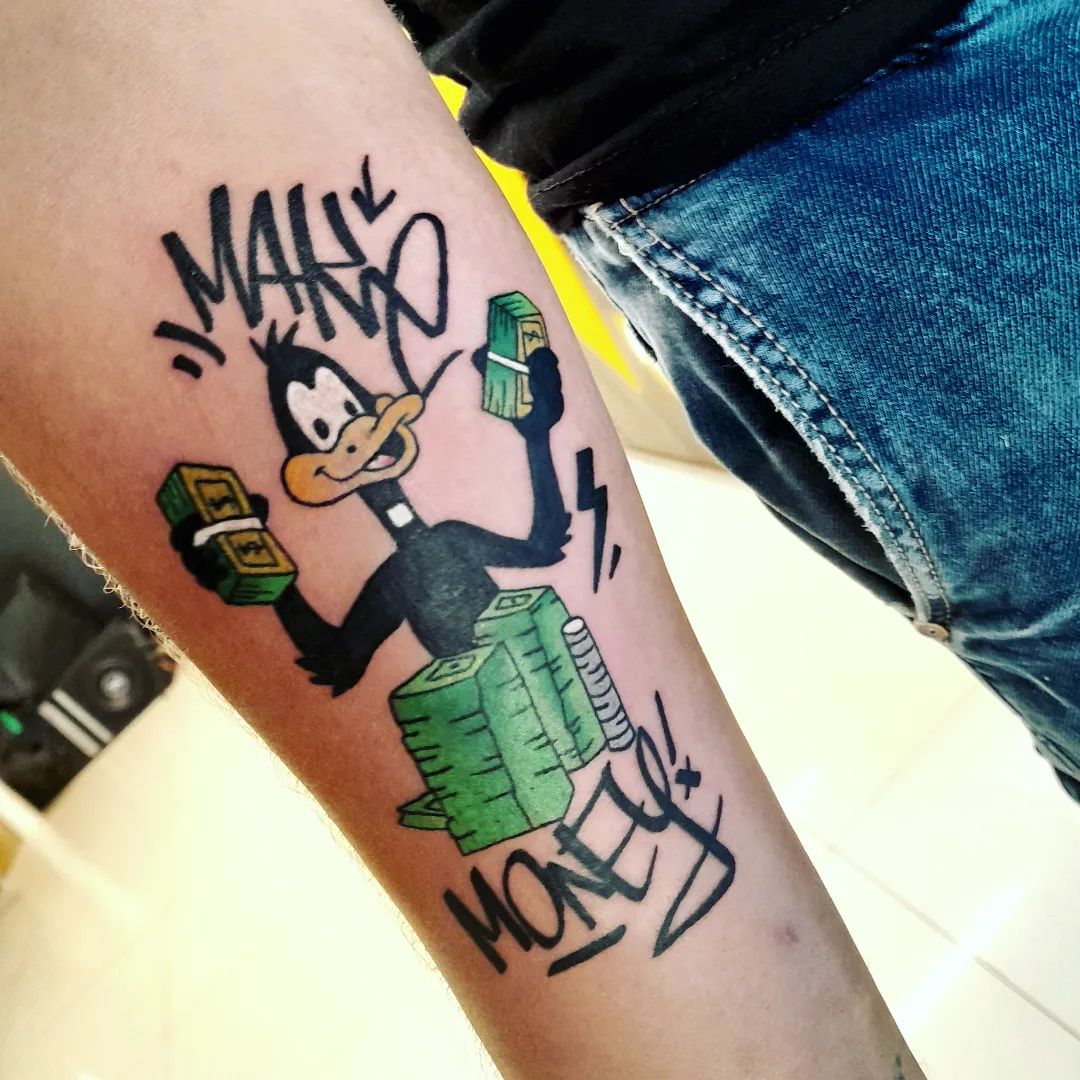 Daffy Duck Dinero Tatuaje