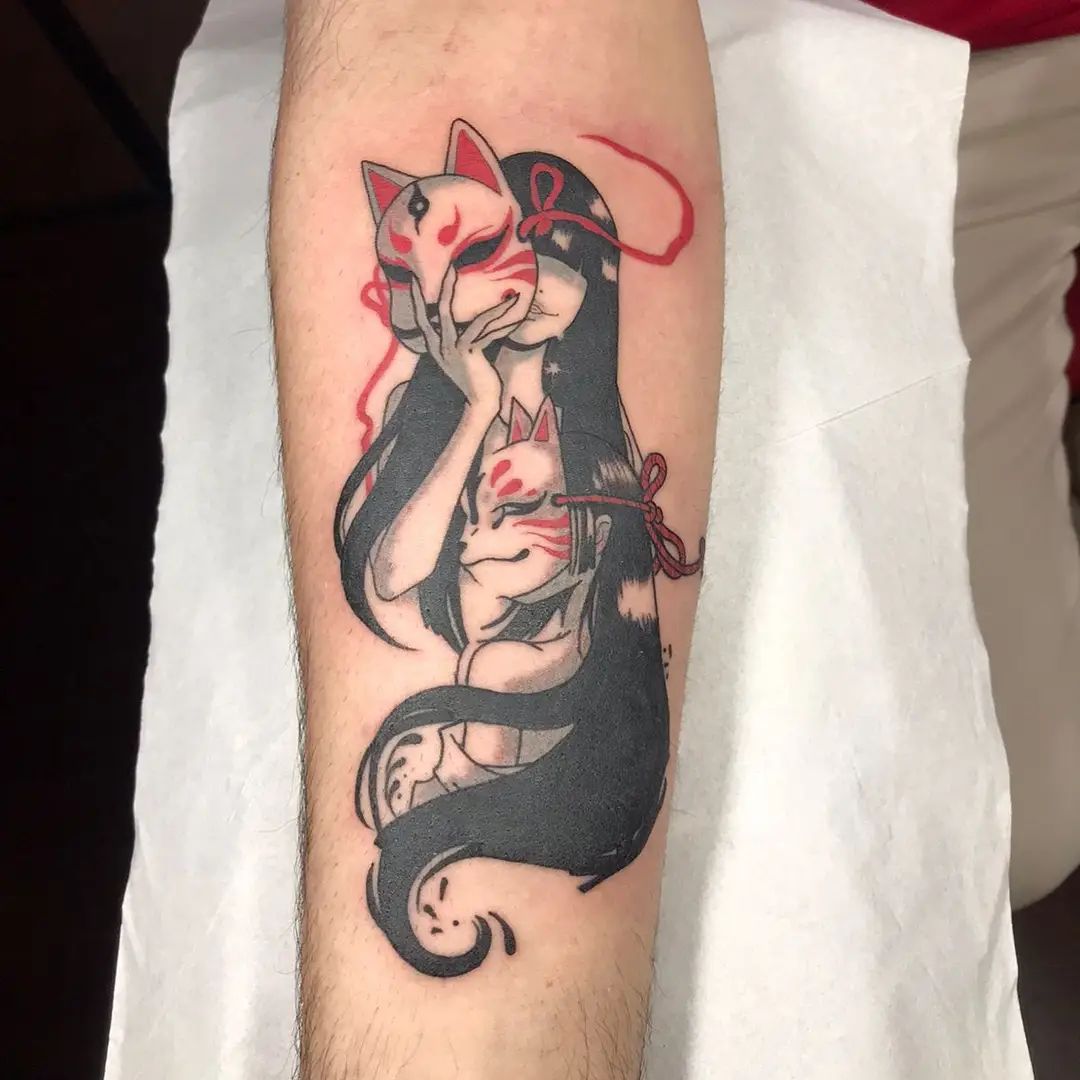 Máscara Kitsune Tatuaje