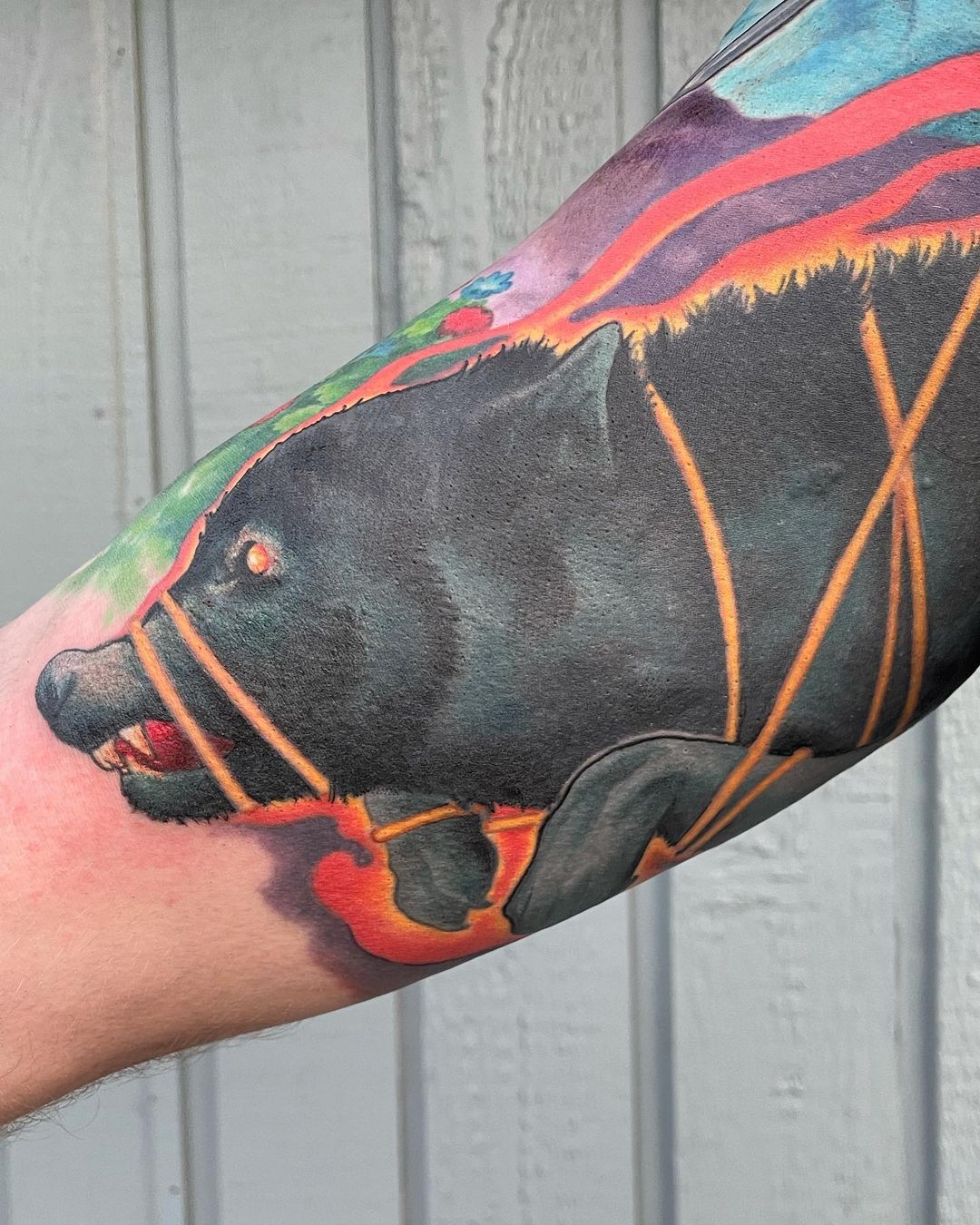 Tatuaje de Fenrir atado