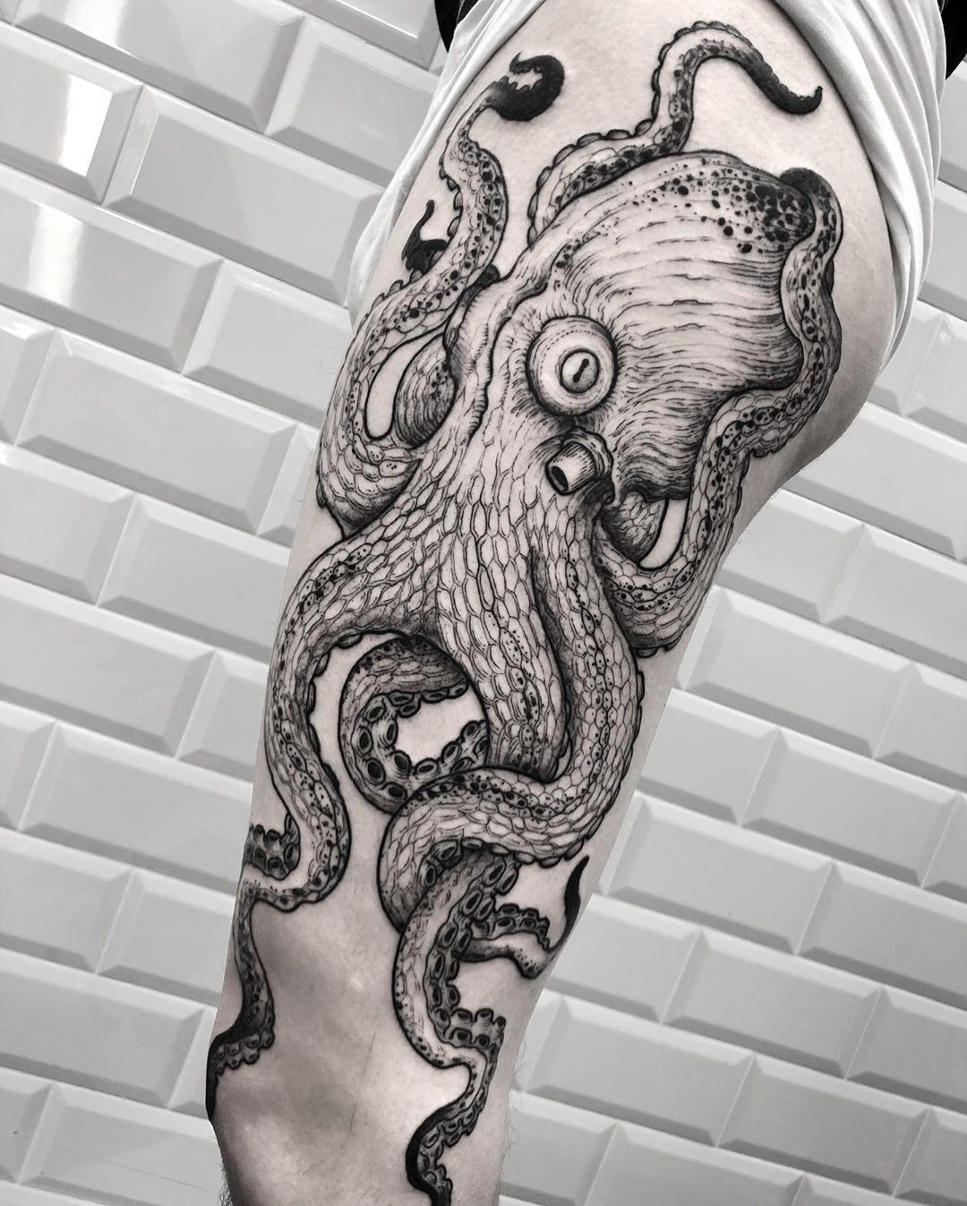 Tatuaje de Pulpo en Blackwork
