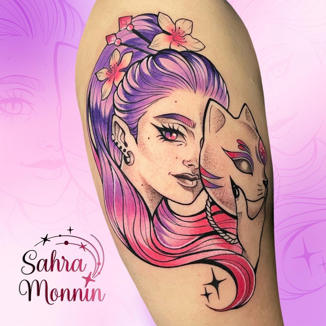 Tatuaje Kitsune energético