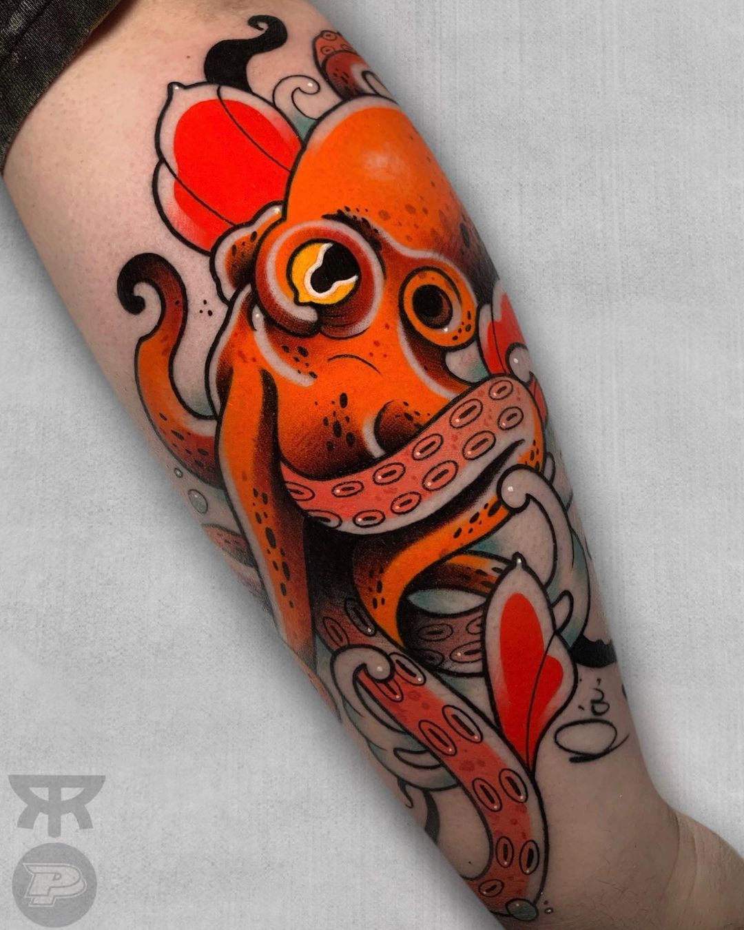 Tatuaje vívido de pulpo