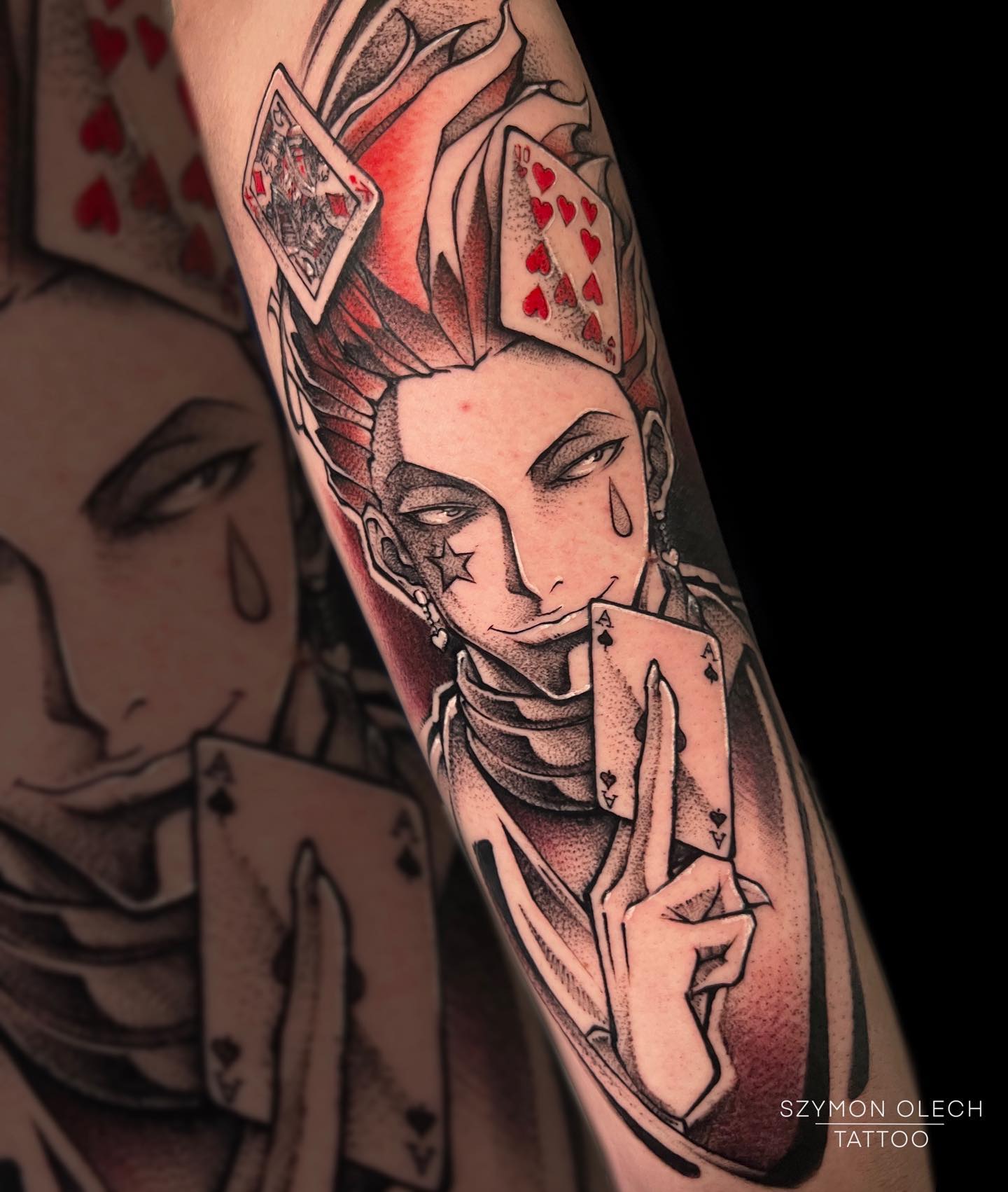 Cazador X Cazador Tatuaje de Hisoka Diseño Rojo