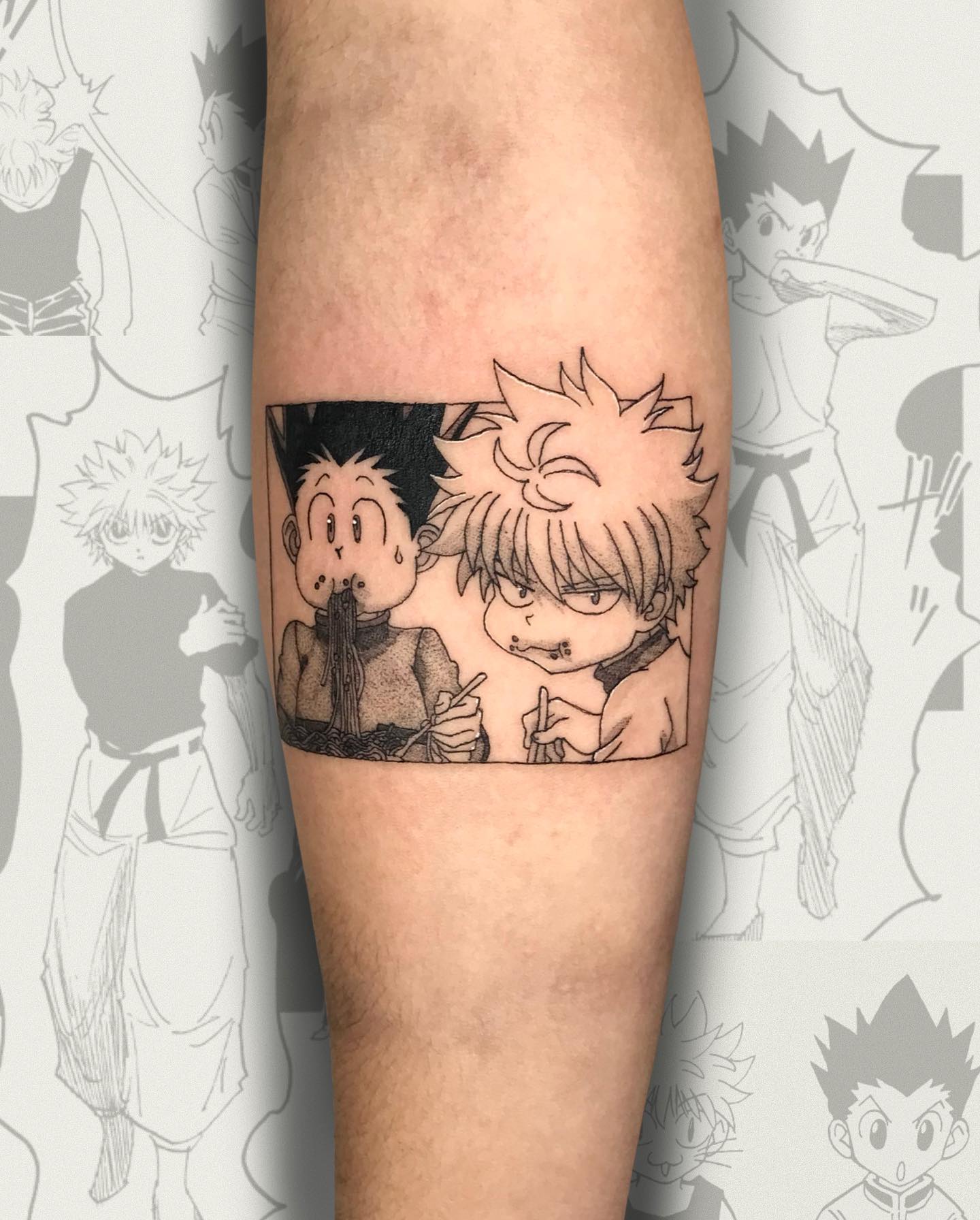 Diseño de tatuaje Gon y Killua