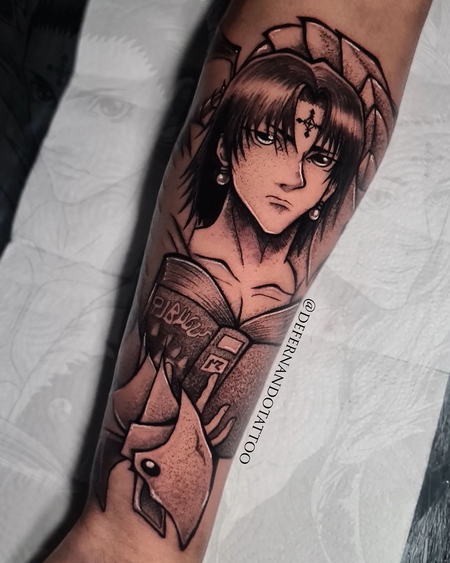 Hisoka Artes Negro Tatuaje de Tinta