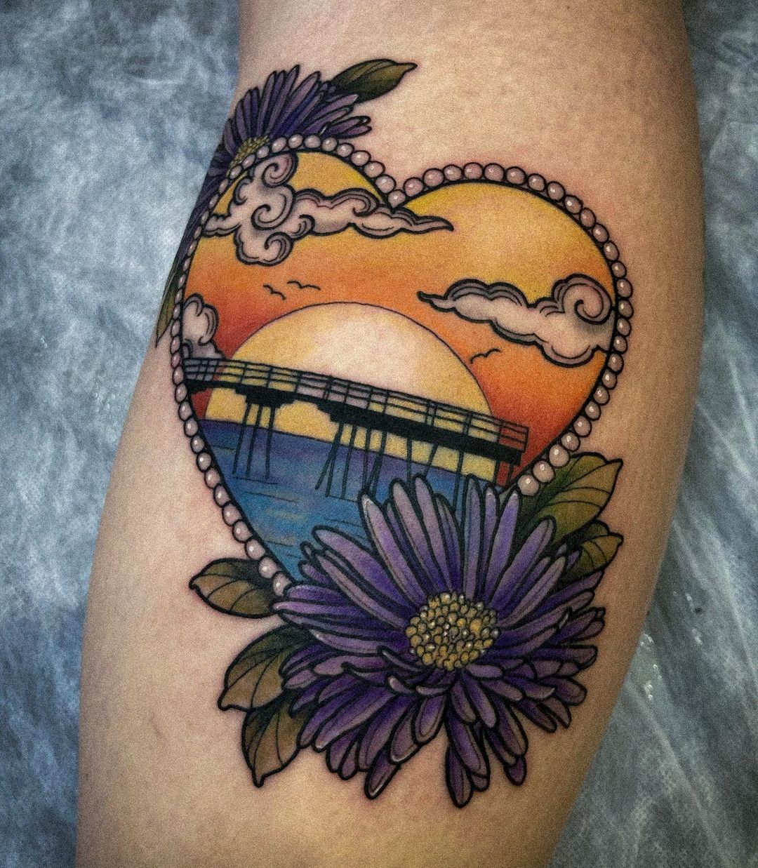 Ideas de tatuaje de flor de Aster