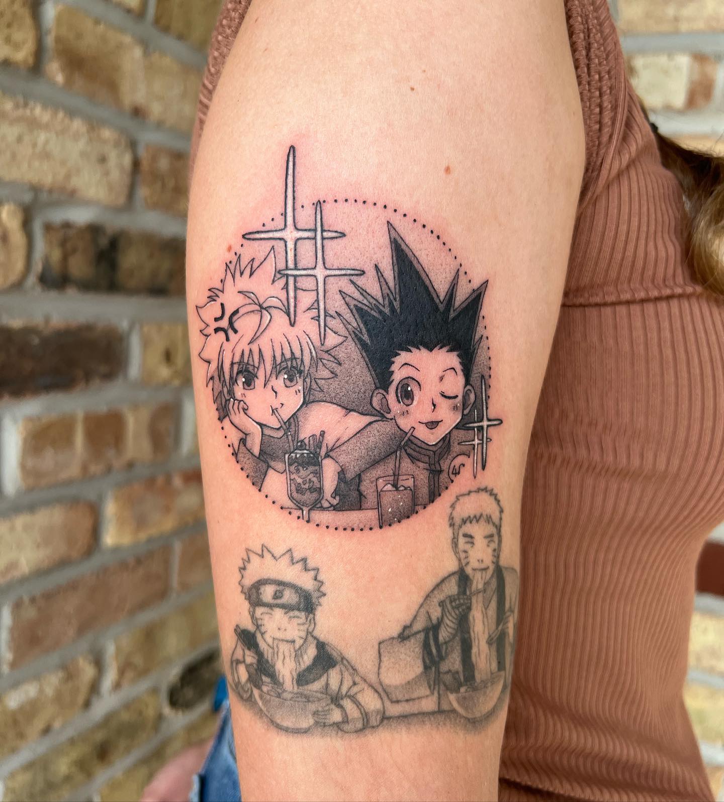 Tatuaje de Gon y Killua de Hunter X Hunter