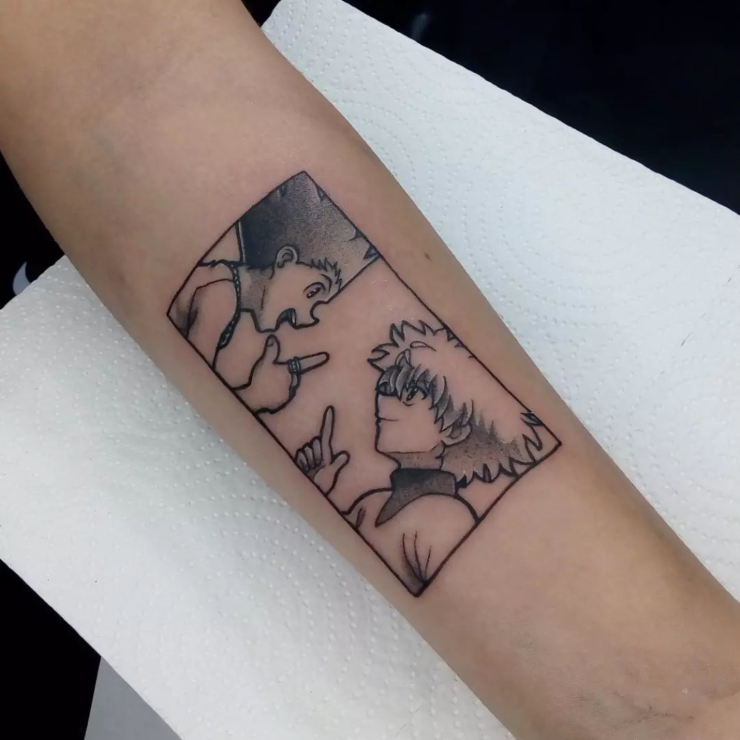 Tatuaje genial y artístico de Gon y Killua.