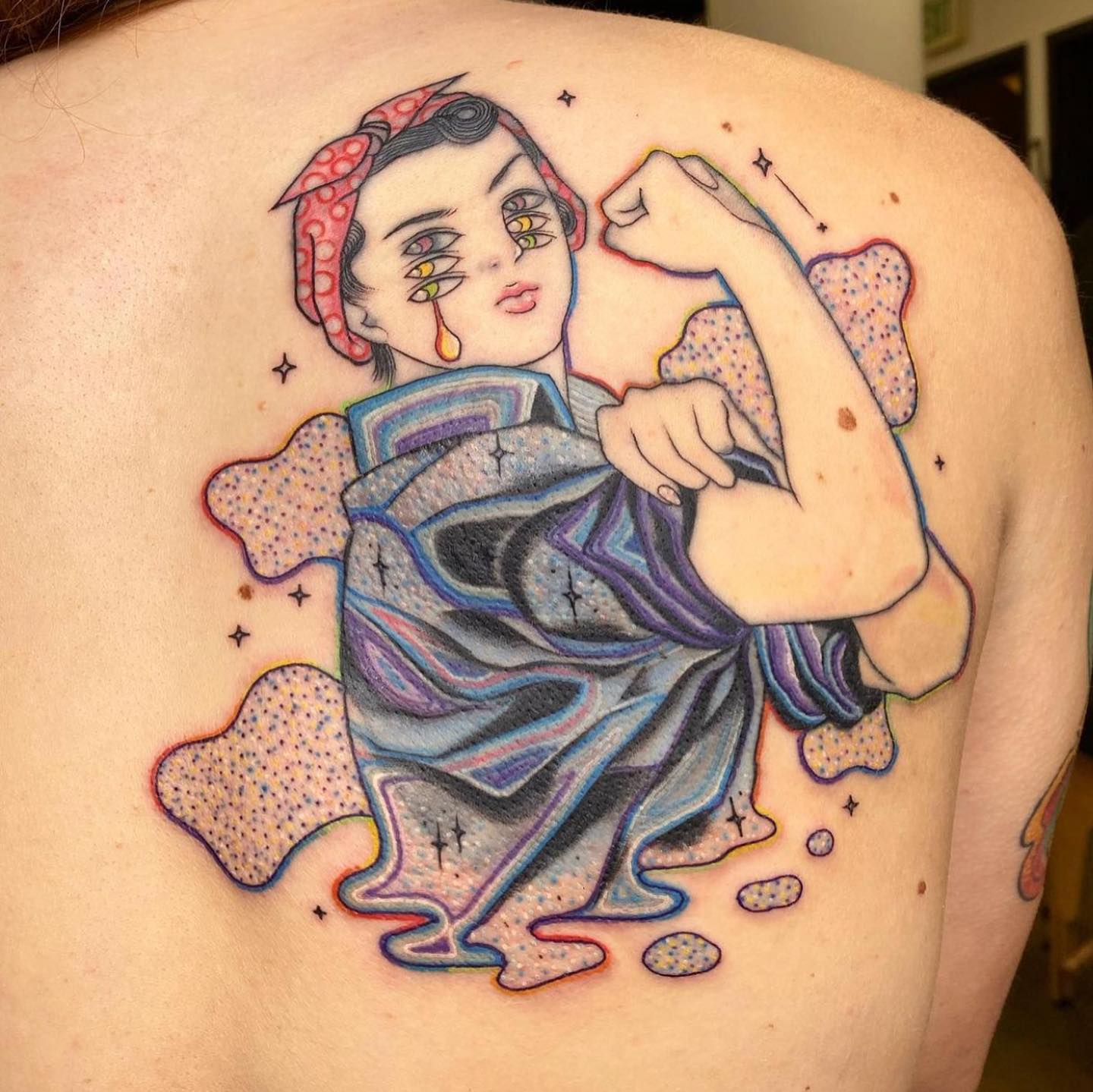 Cubierta de tatuaje retro de pin-up.