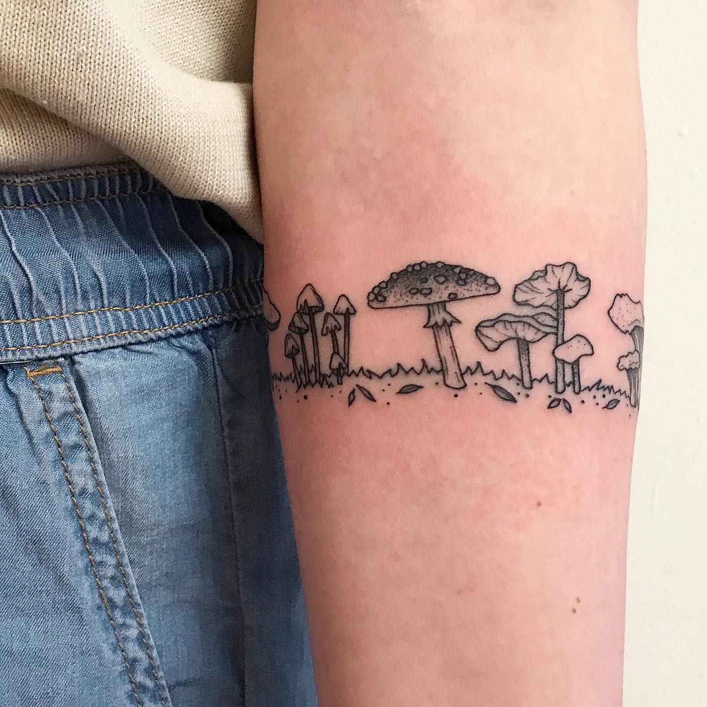 Divertidos Hongos Tatuaje de Pulsera