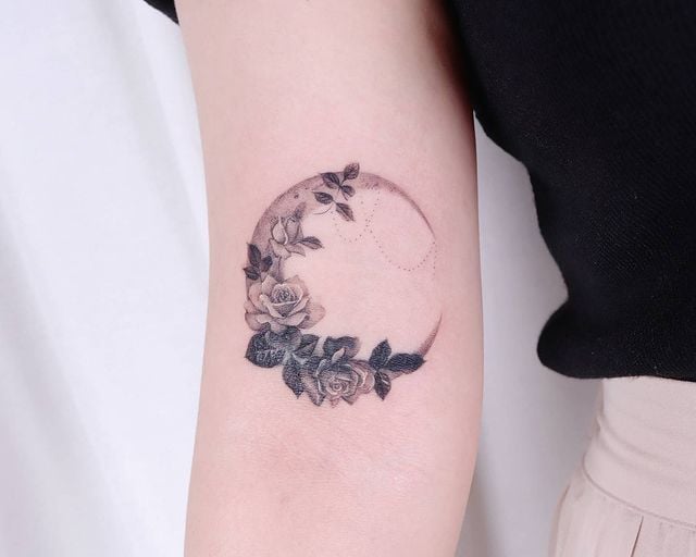 Luna con Flores