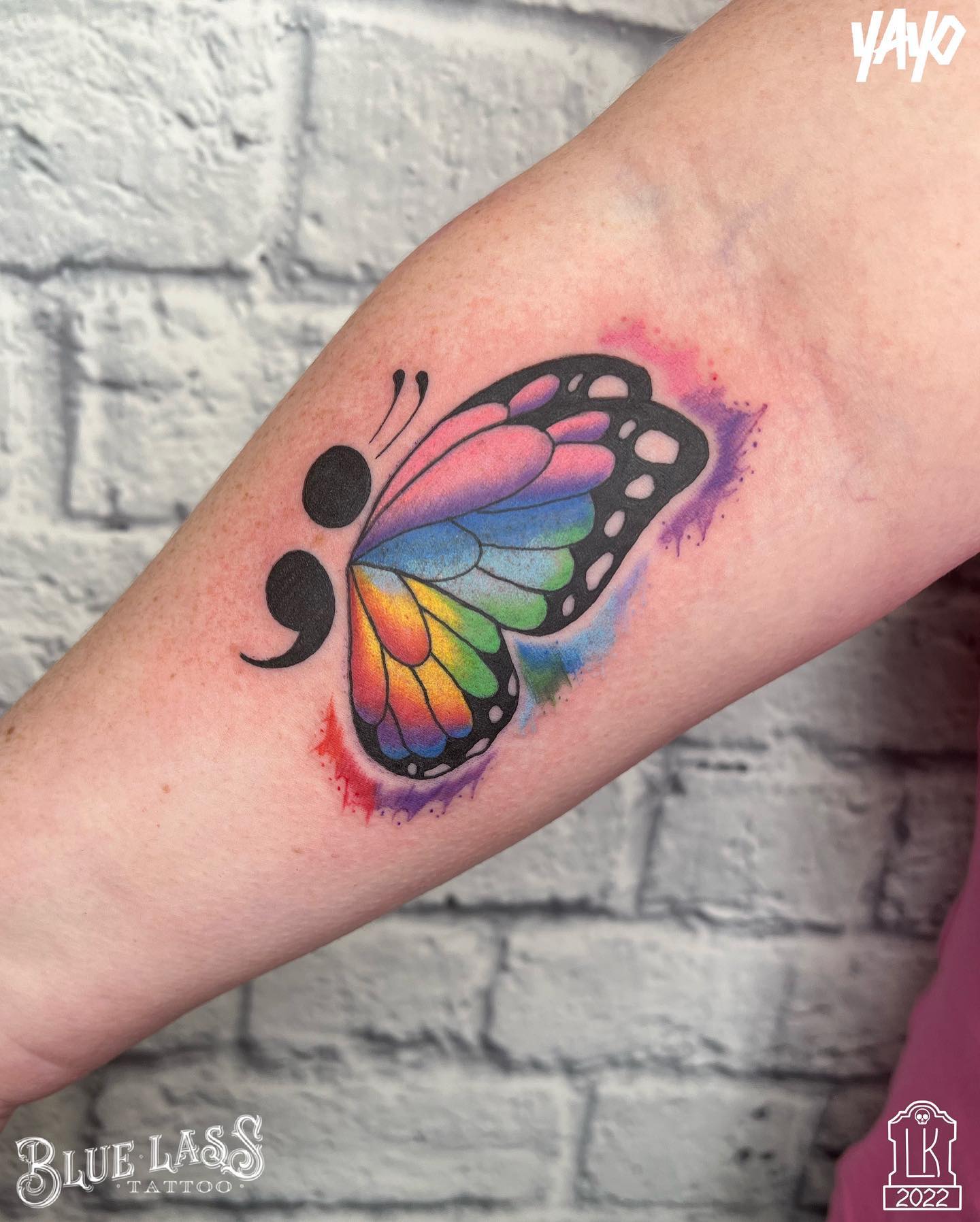 Punto y coma Impresión de mariposa