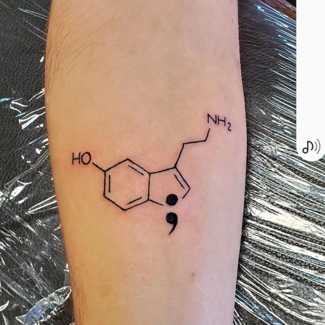 Químico Punto y Coma Tatuaje