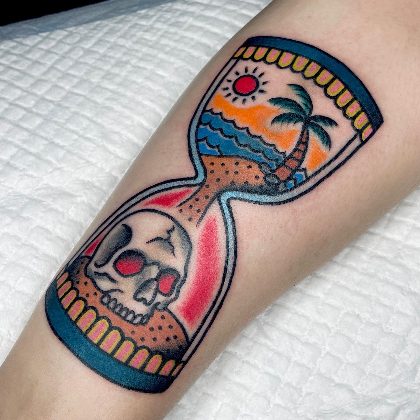 Reloj de arena Tatuaje de palmera