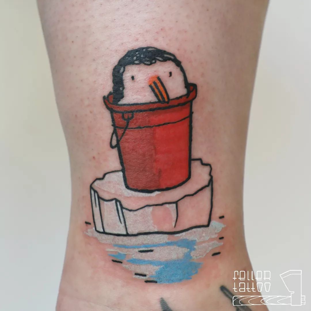 Tatuaje de cabeza de pingüino