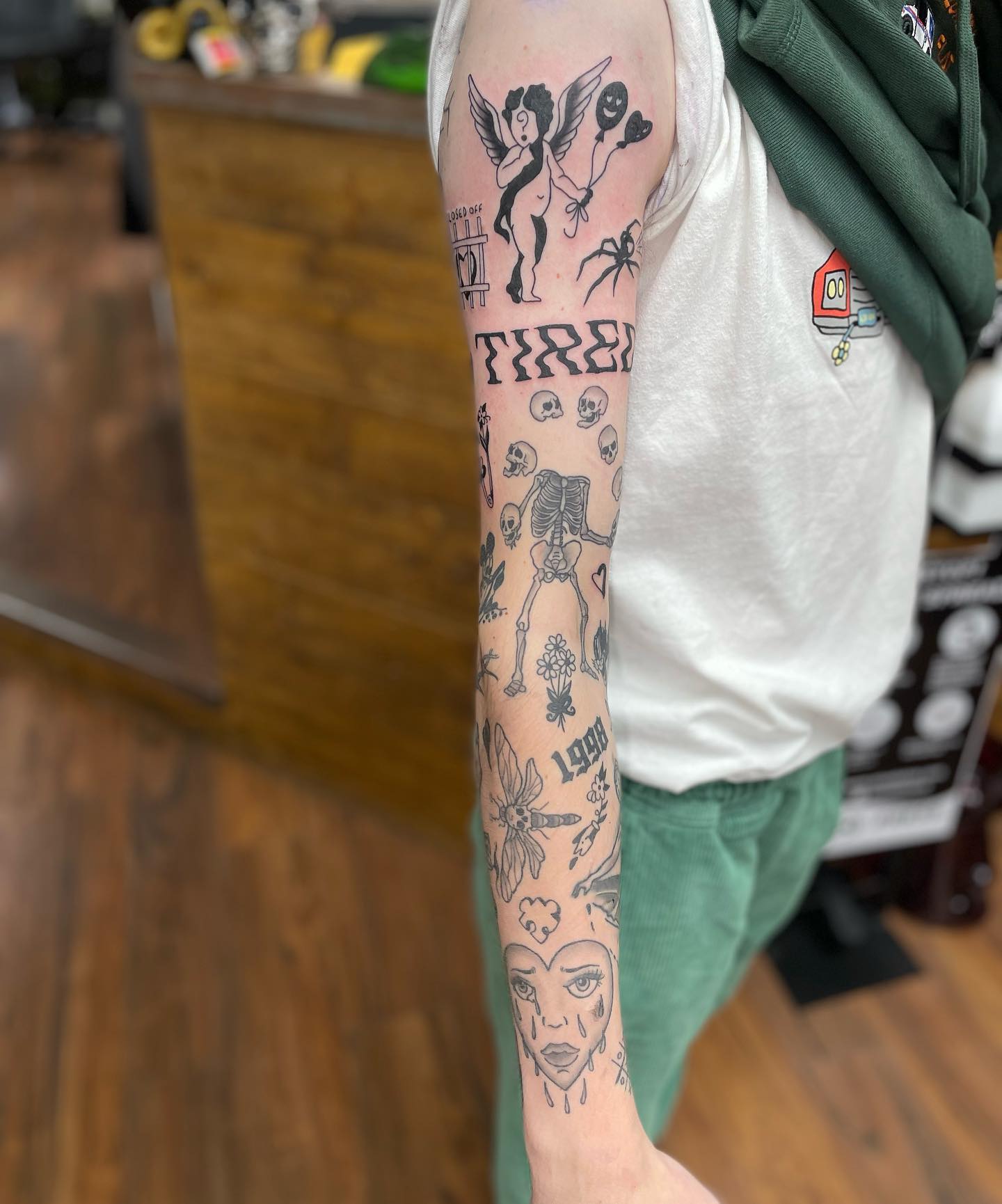 Tatuaje de Patchwork de la Vieja Escuela