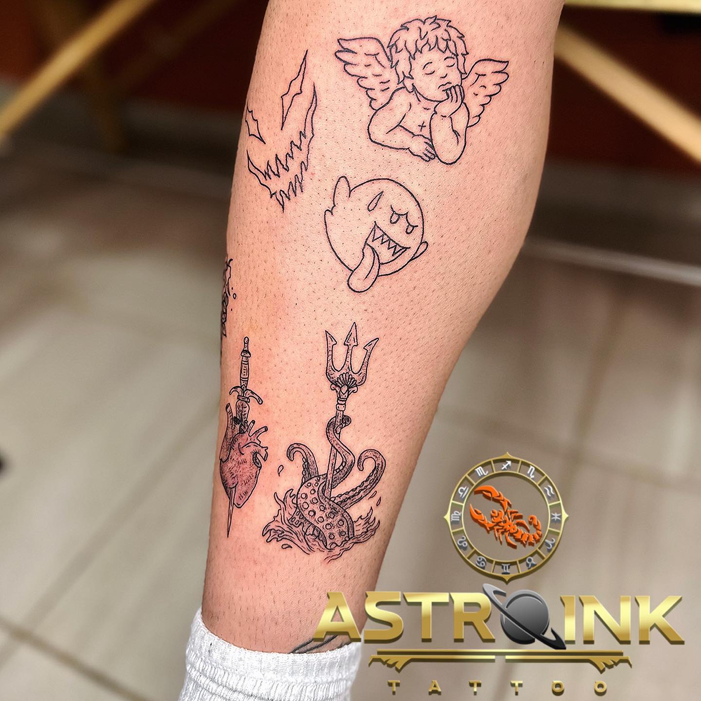 Tatuaje de patchwork pequeño