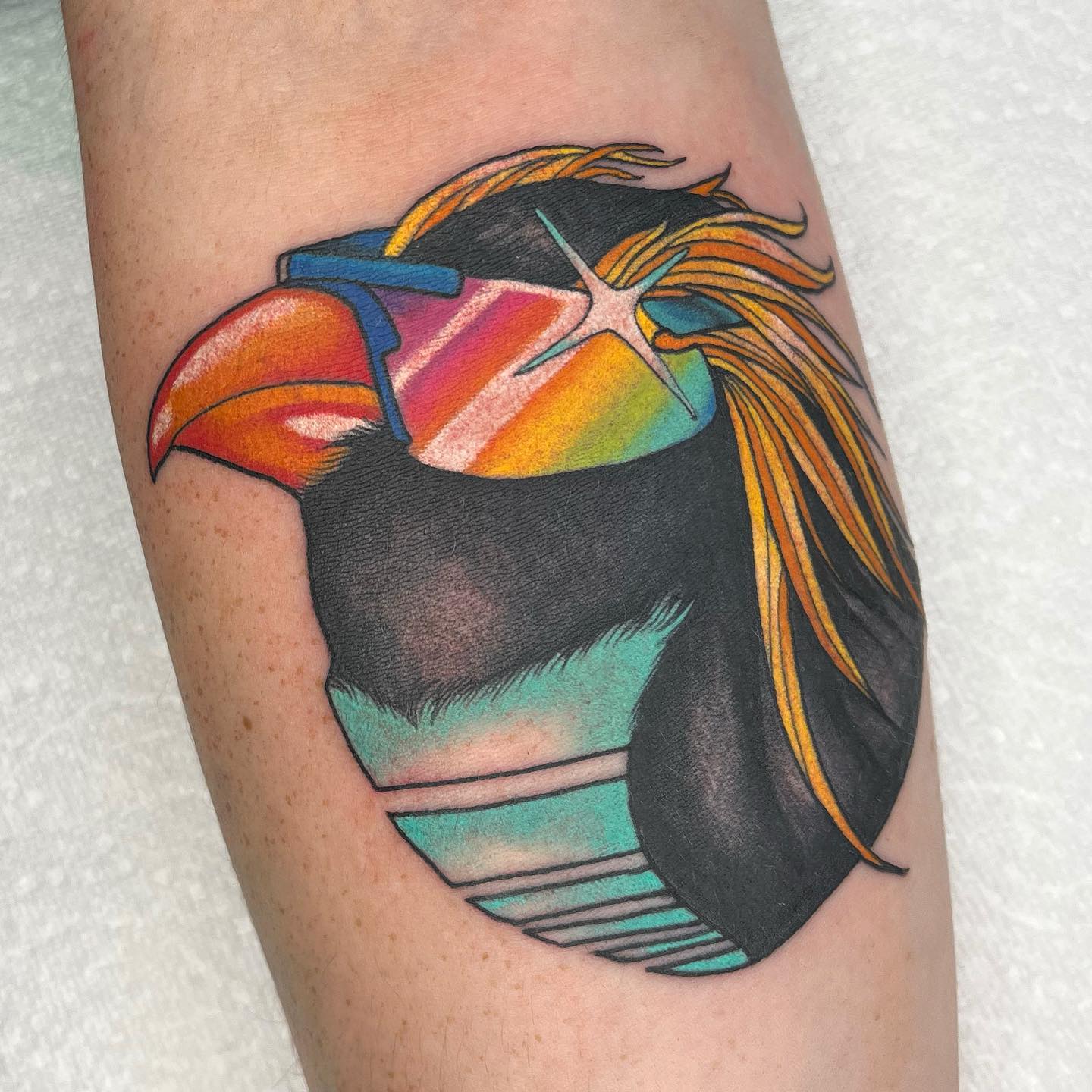 Tatuaje de pingüino grande genial