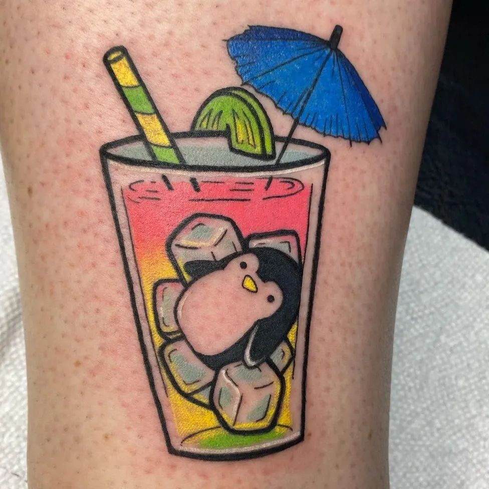 Tatuaje de pingüino lindo