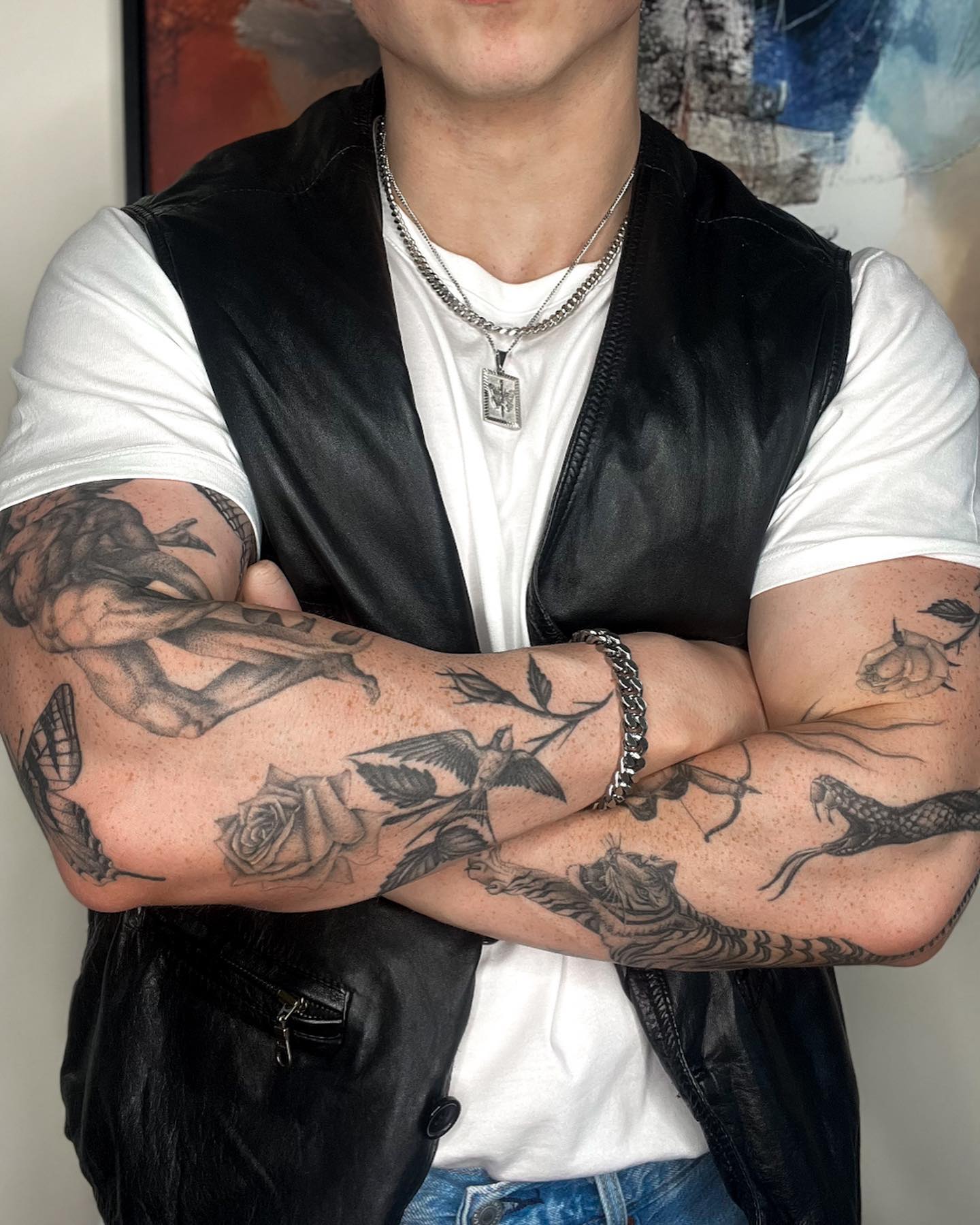 Tatuaje realista de patchwork de animales