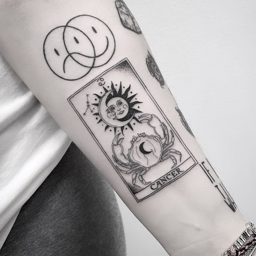 Tatuaje de la Carta del Tarot del Cáncer