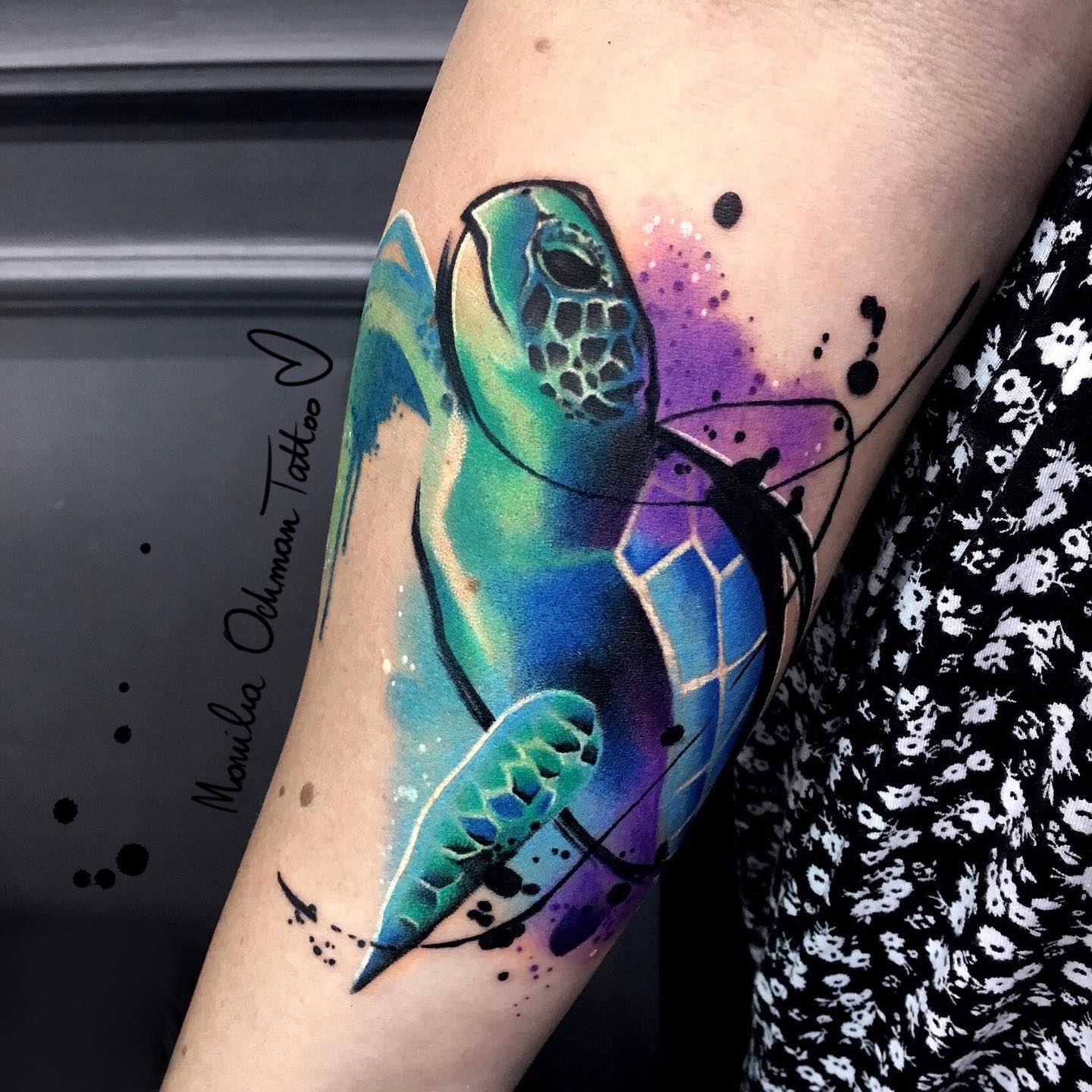 Chapoteo Tortuga Marina Tatuaje