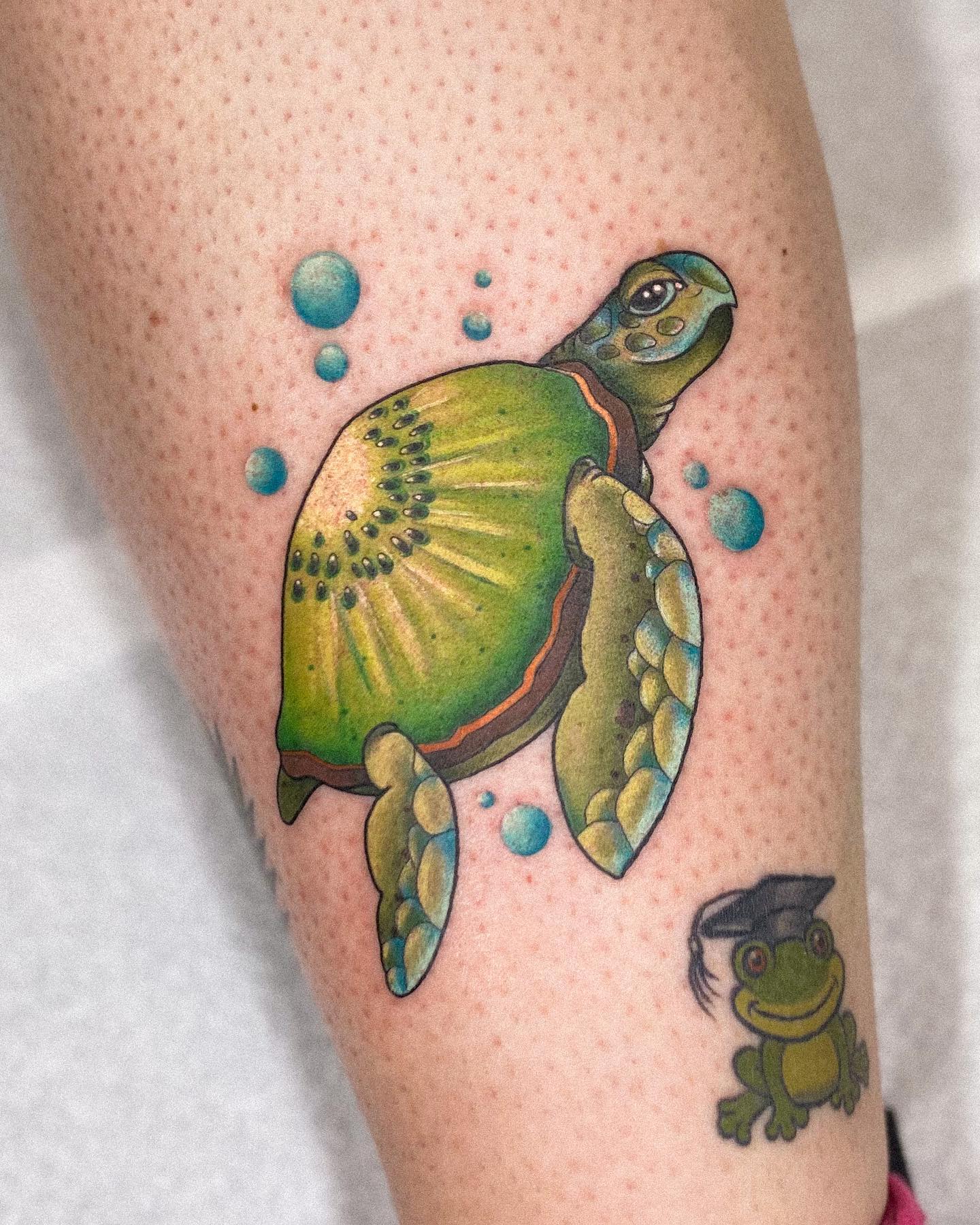 Tatuaje de tortuga kiwi