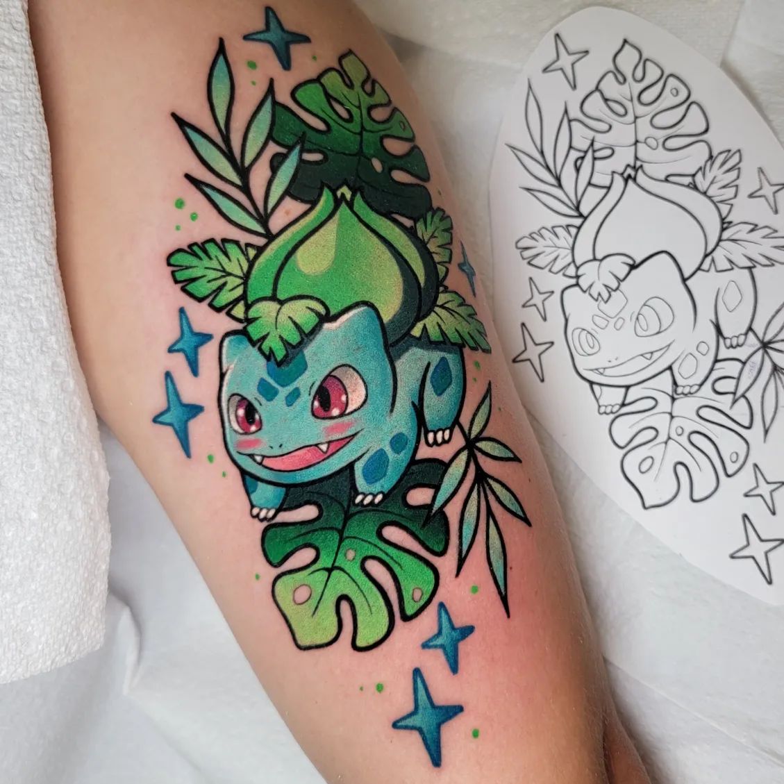 Tatuaje vívido de Bulbasaur