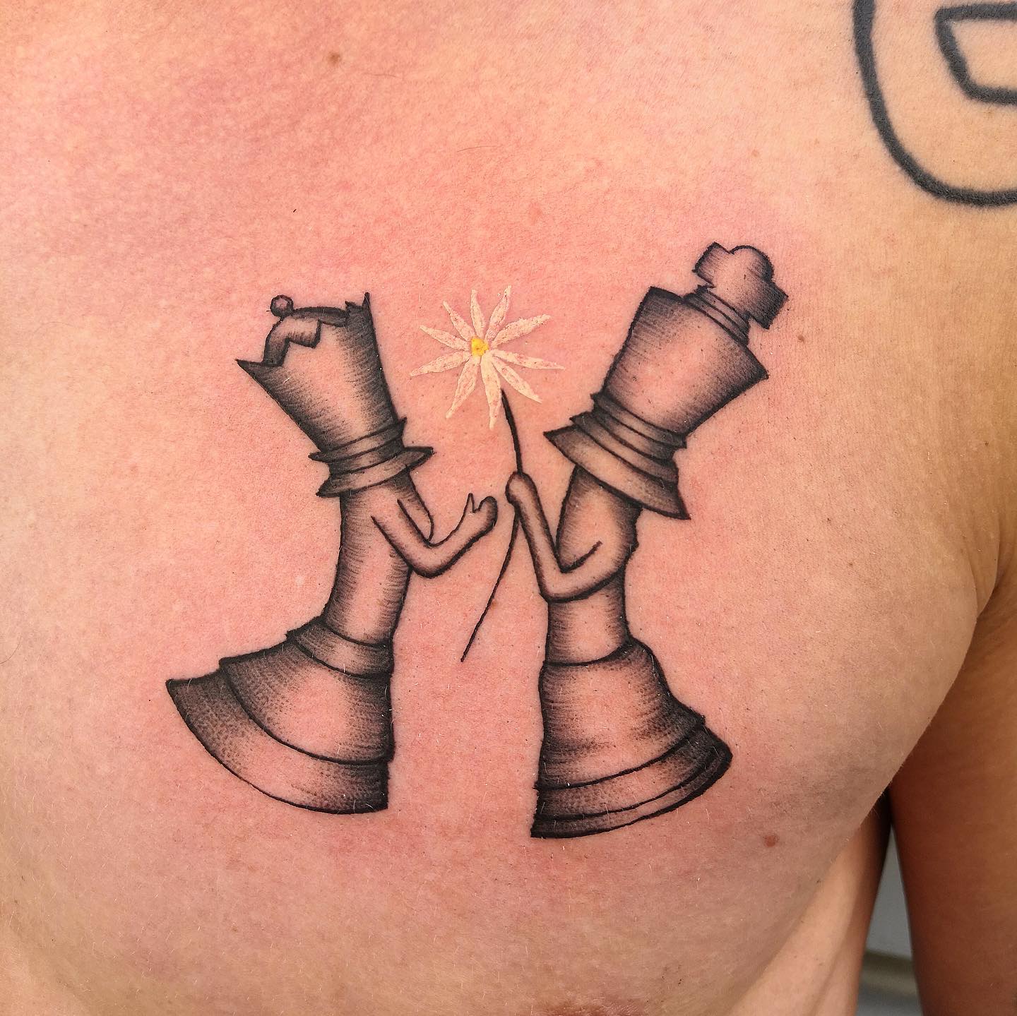 Dos Piezas de Tatuaje de Ajedrez