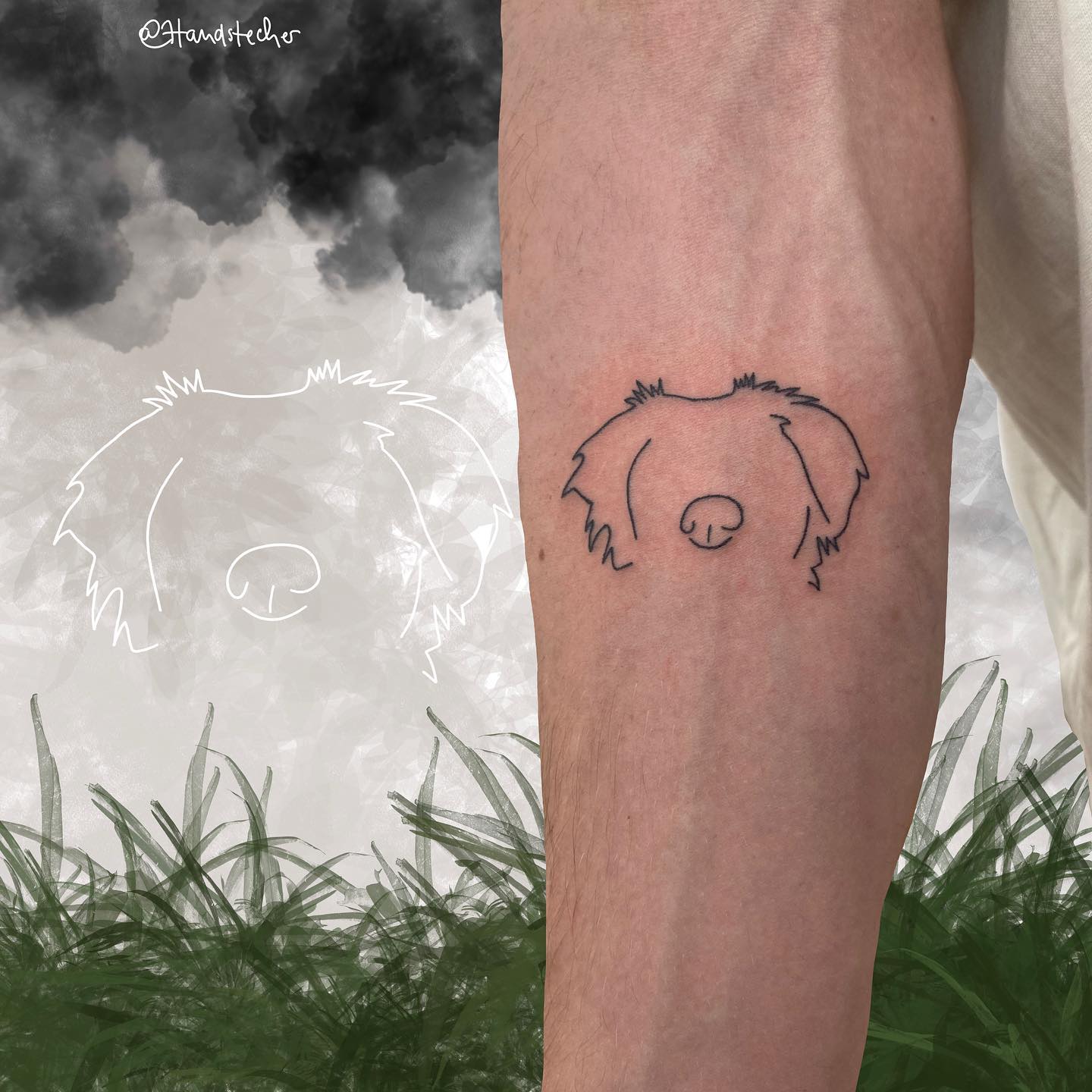 Pequeño tatuaje de cachorro para hombres.
