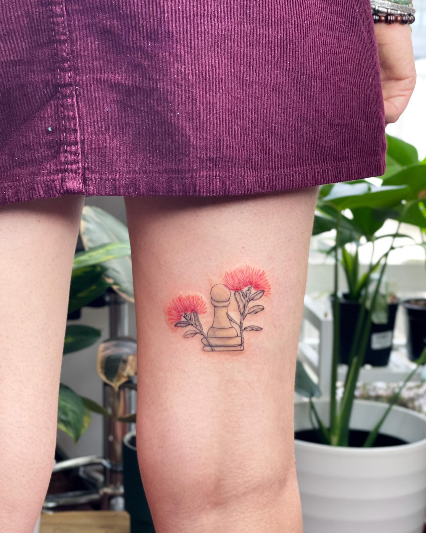 Tatuaje de Ajedrez de Piernas