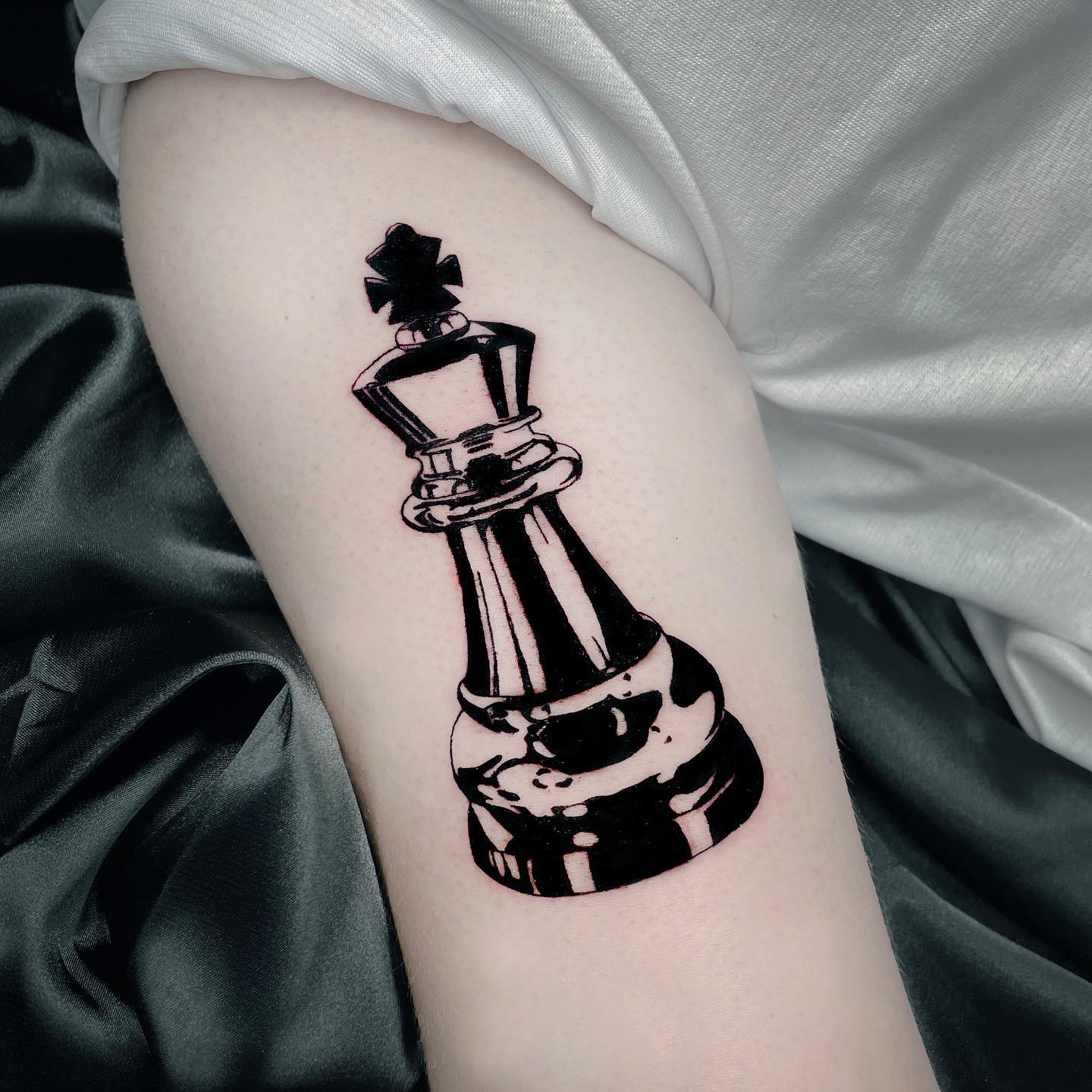 Tatuaje de Ajedrez de Pieza Negra