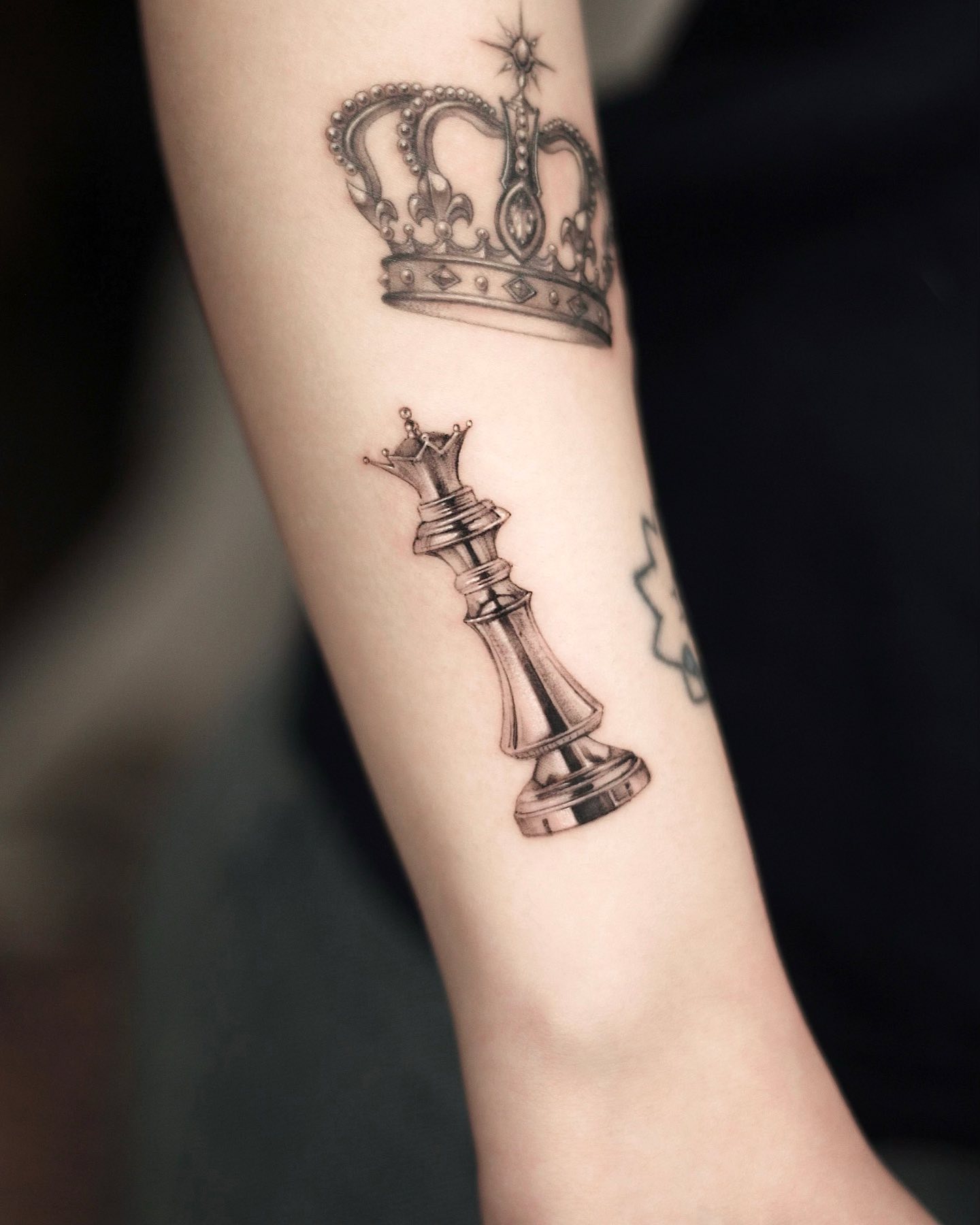 Tatuaje de Ajedrez Negro