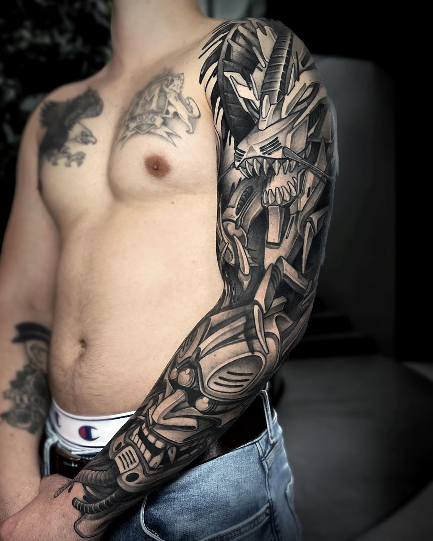 Tatuaje de manga de brazo para chicos