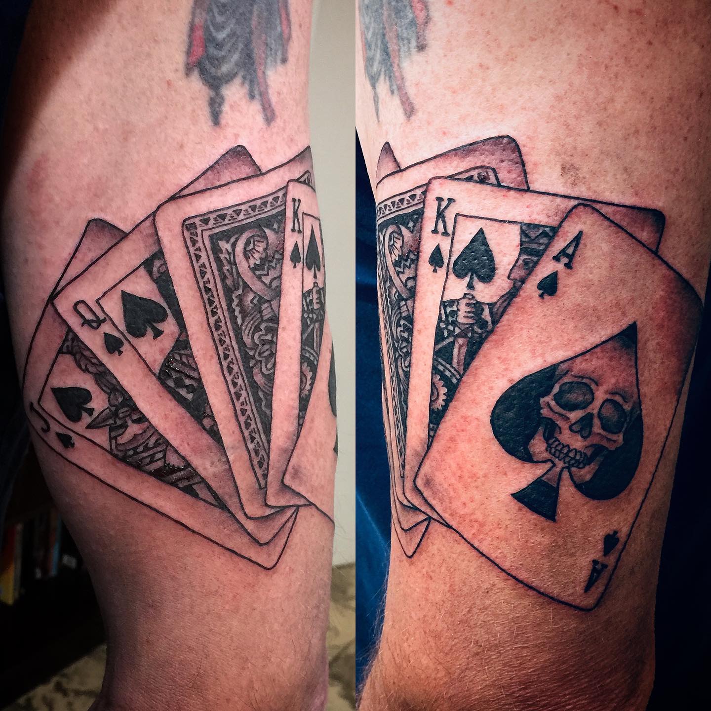 Tatuaje de As y Reina de Picás