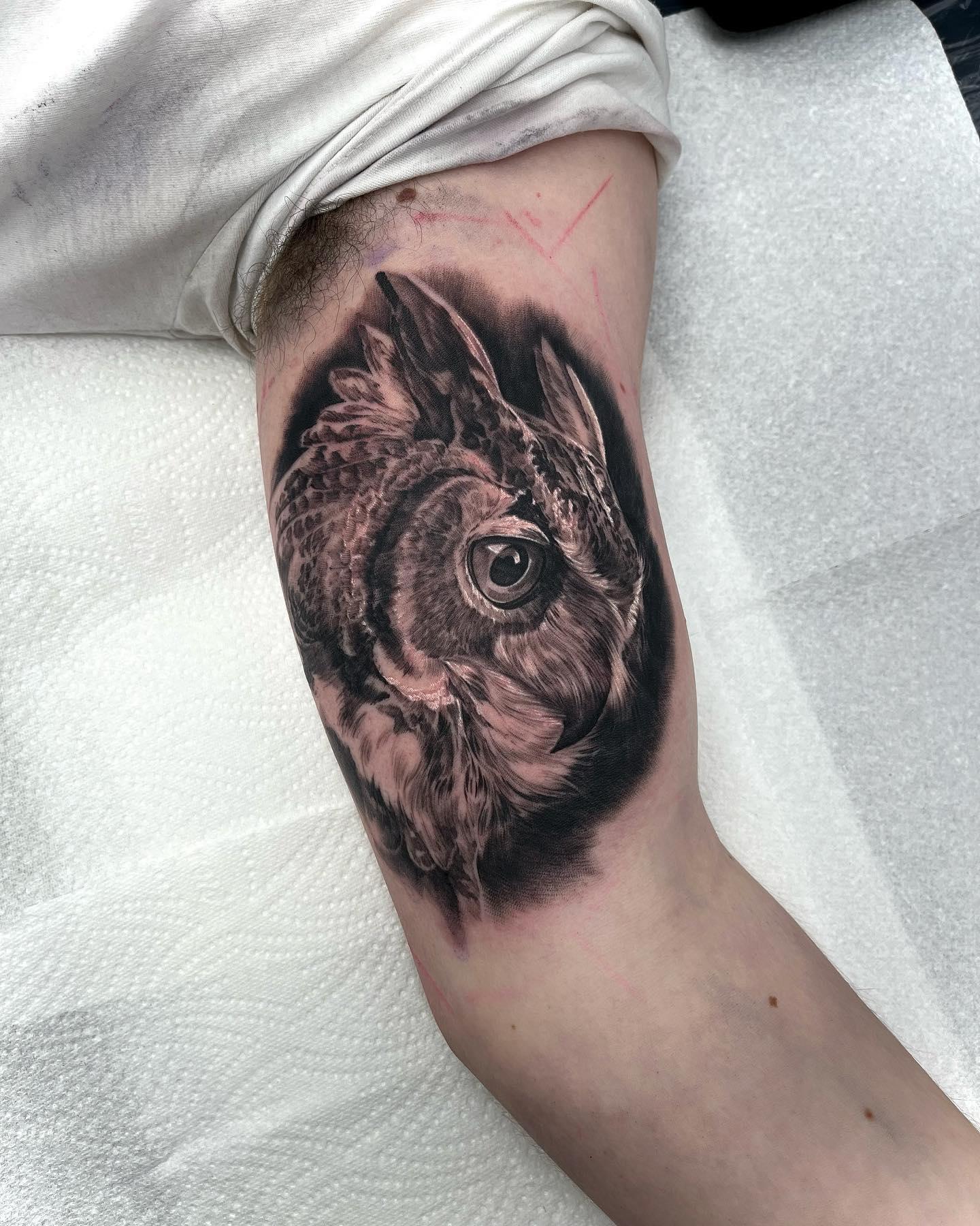 Tatuaje de Búho en el Bíceps Para Hombres