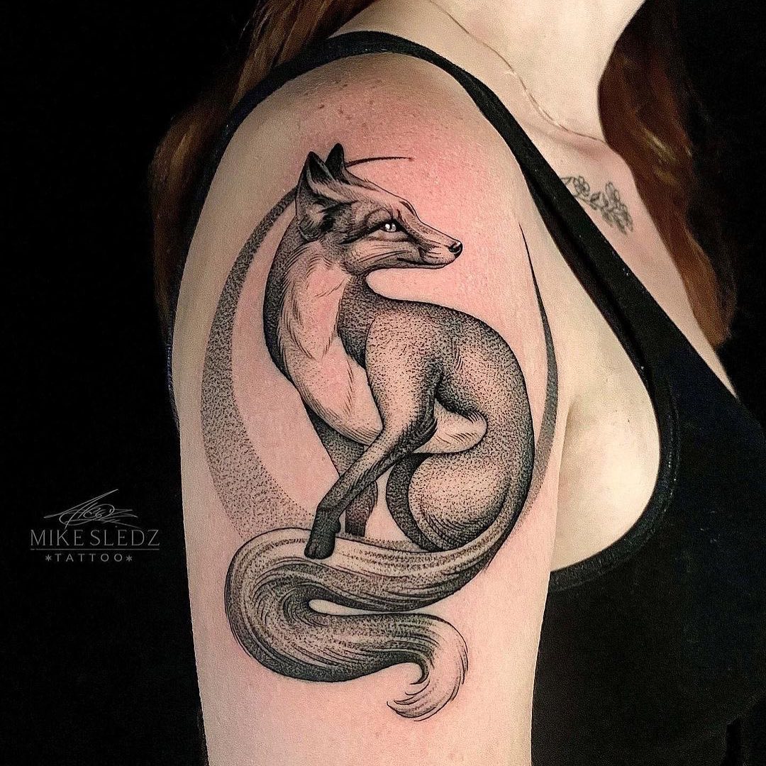 Tatuaje de Zorro de Tinta Negra