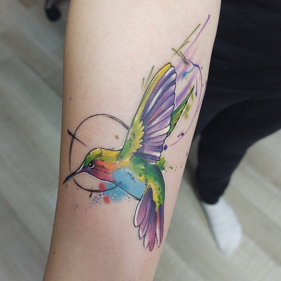 Tatuaje de Colibrí Concepto Artístico
