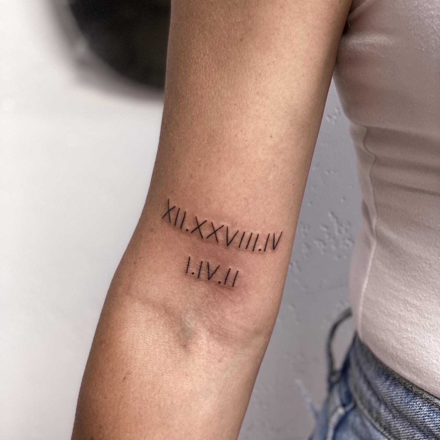 Número romano en el antebrazo
